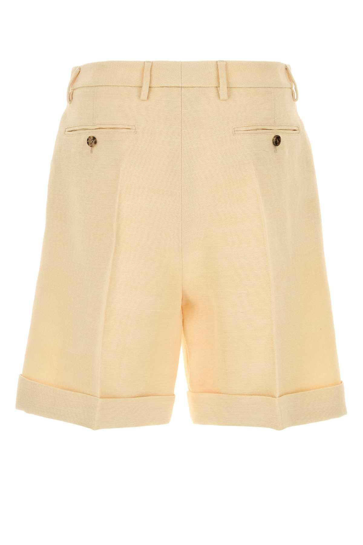 Valentino Garavani Men Cream Jute Bermuda Shorts VALENTINO GARAVANI