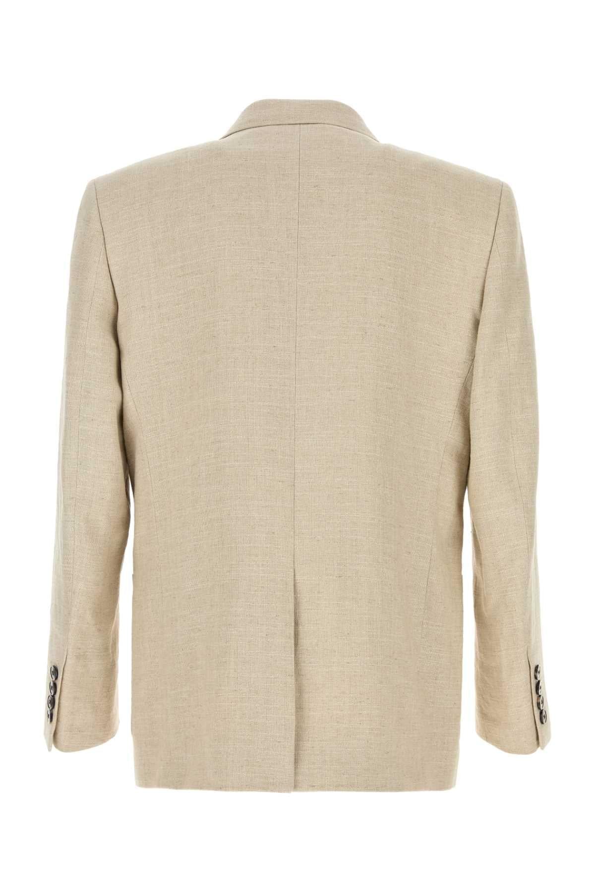 Valentino Garavani Men Beige Linen Blend Blazer VALENTINO GARAVANI