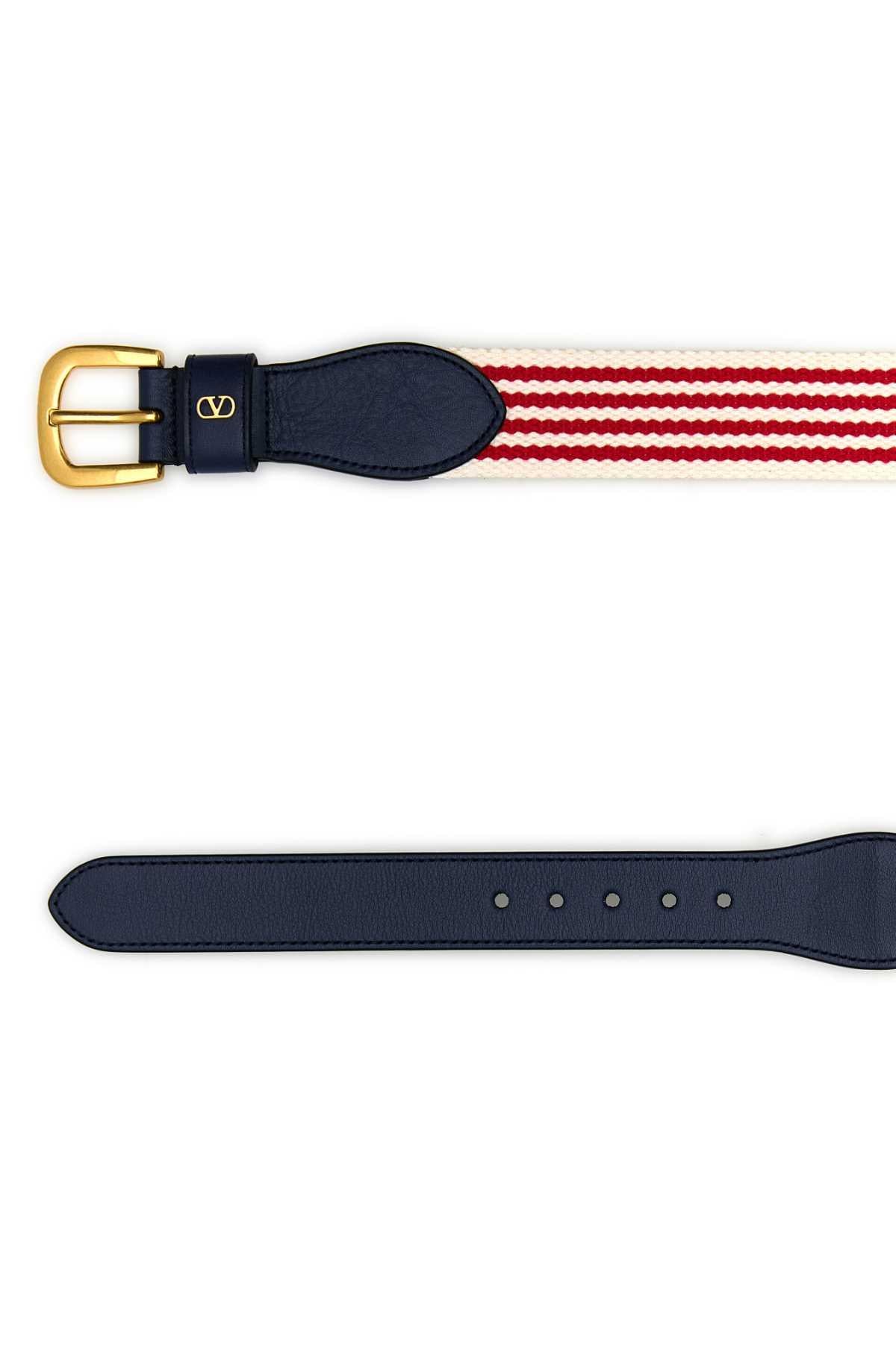 Valentino Garavani Men Embroidered Fabric Belt VALENTINO GARAVANI