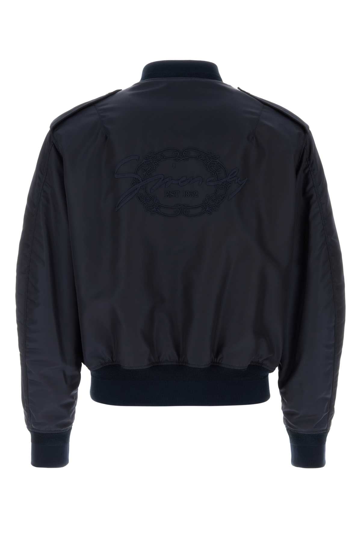 Givenchy Men Navy Blue Nylon Bomber Jacket GIVENCHY