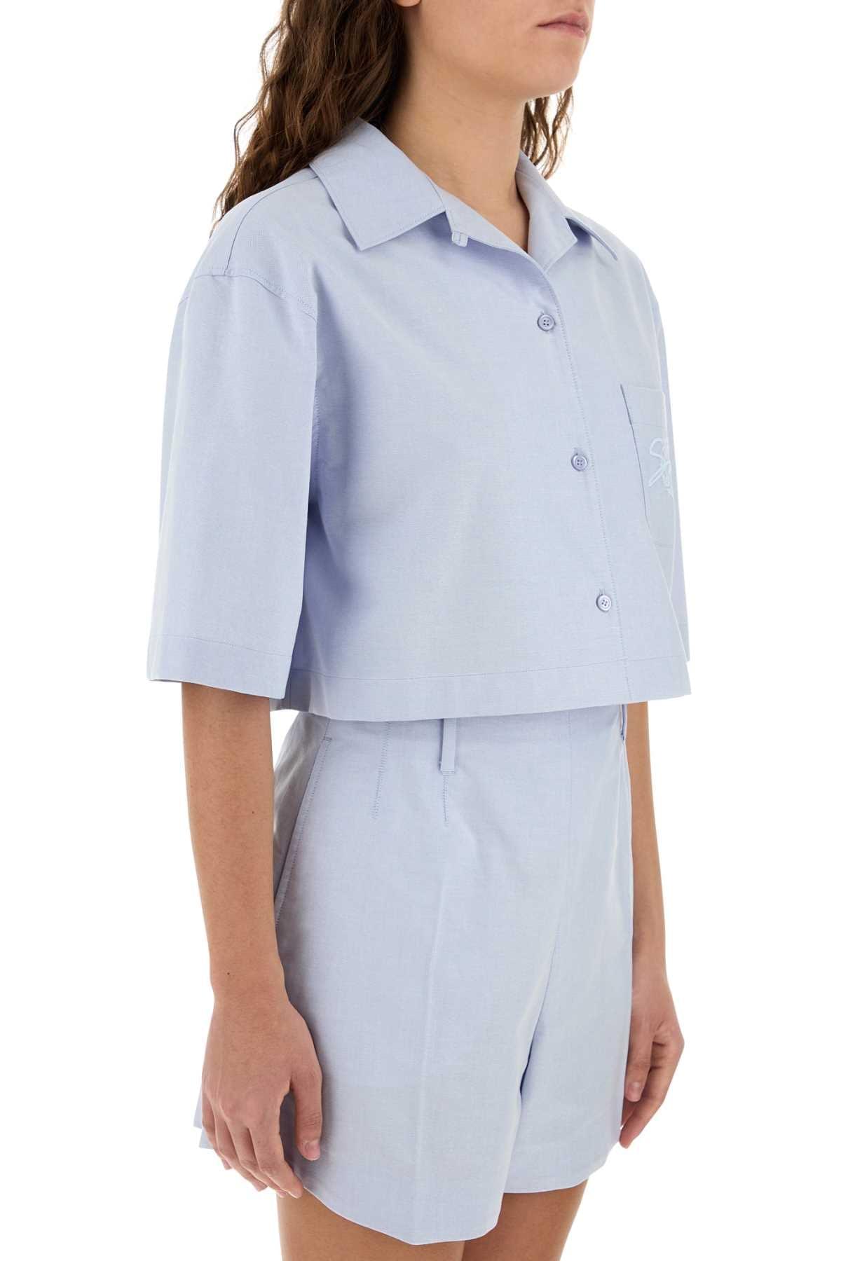 Givenchy Women Powder Blue Cotton Shirt GIVENCHY