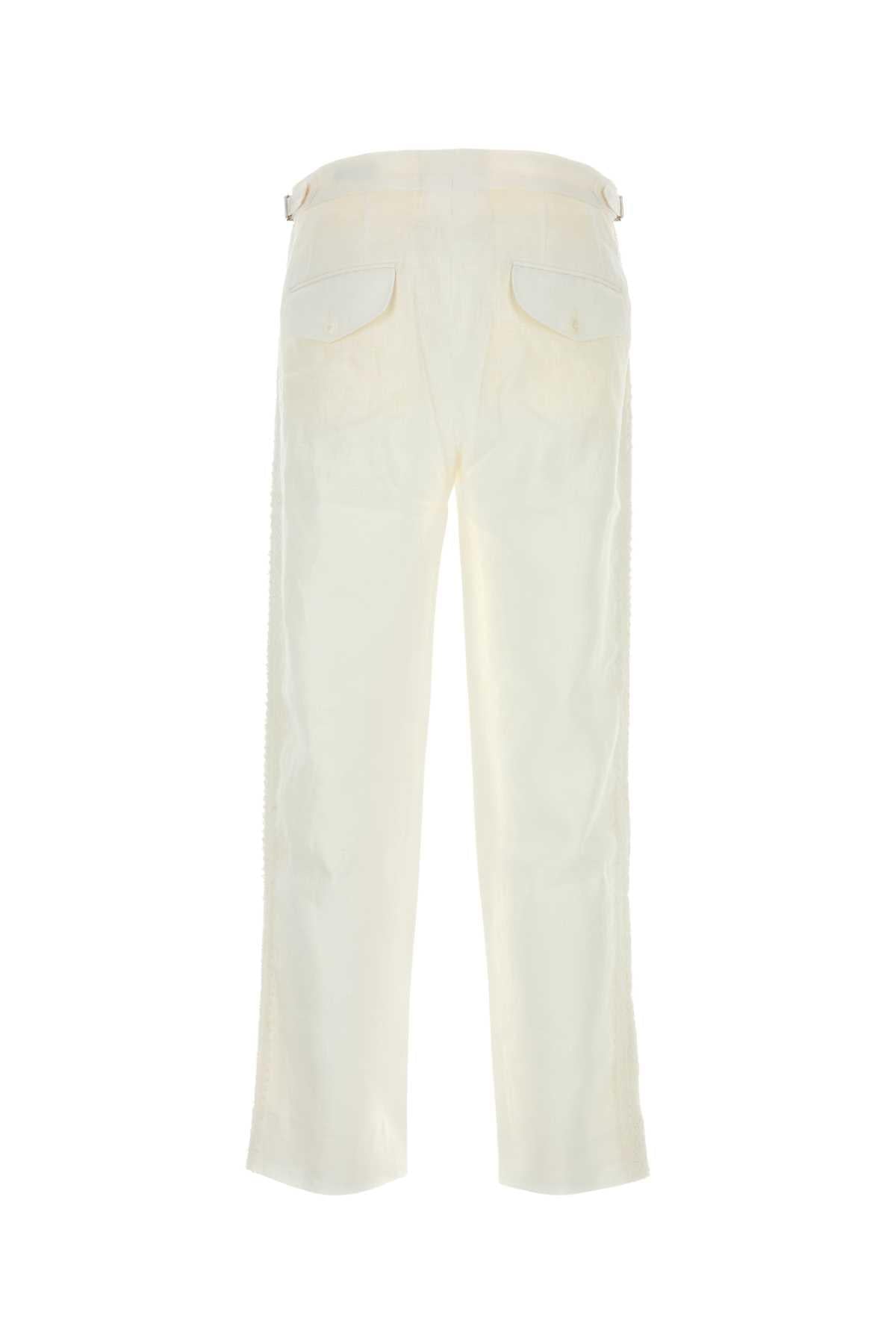 Bode Men White Linen Salt Pant BODE