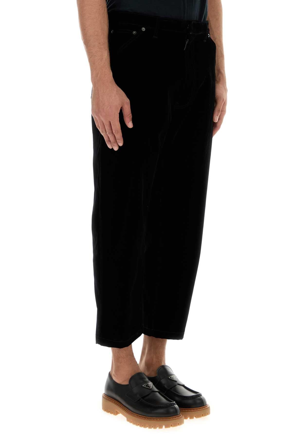 Prada Men Black Velvet Denim Pant PRADA