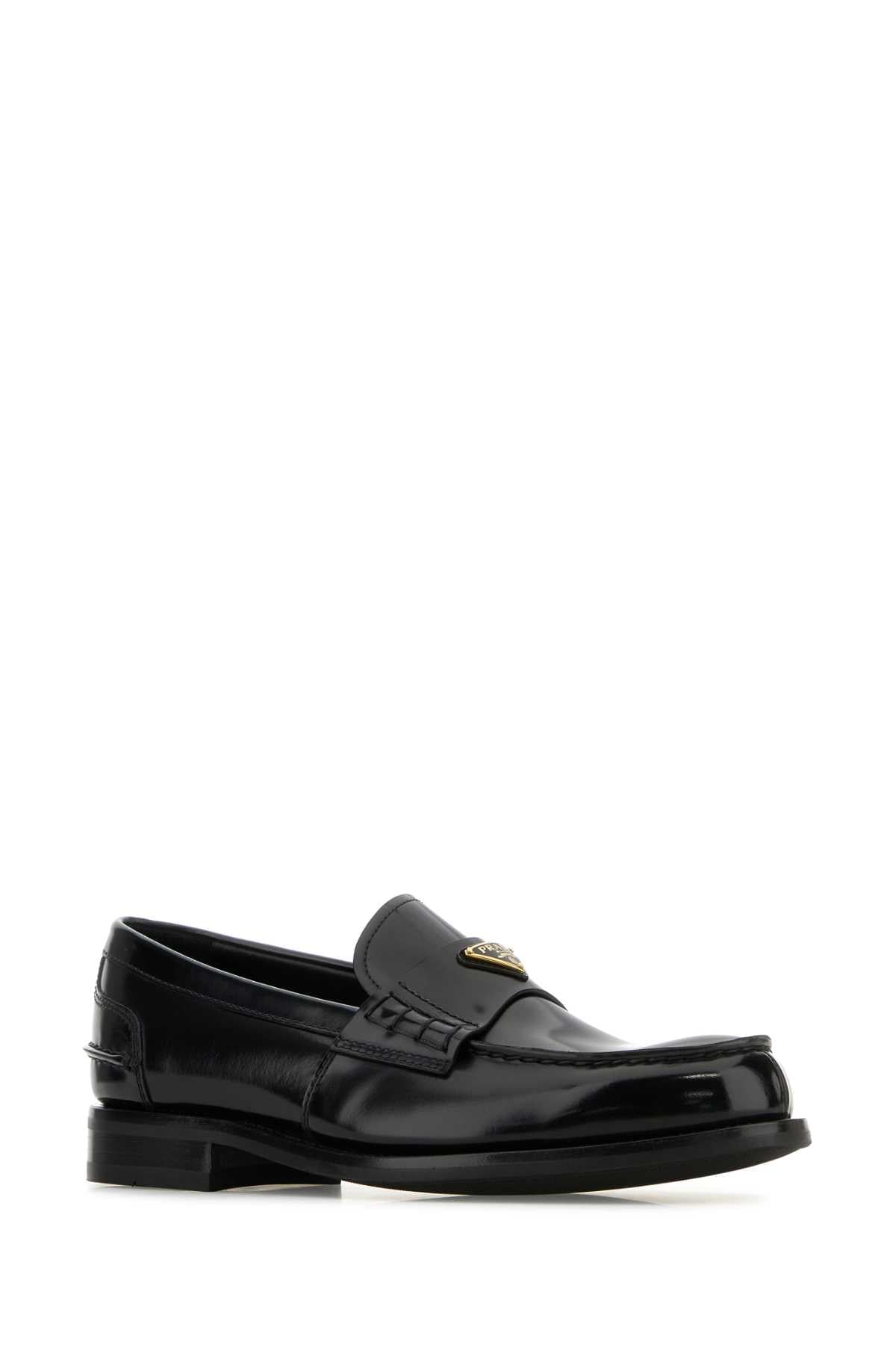 Prada Men Black Leather Loafers PRADA