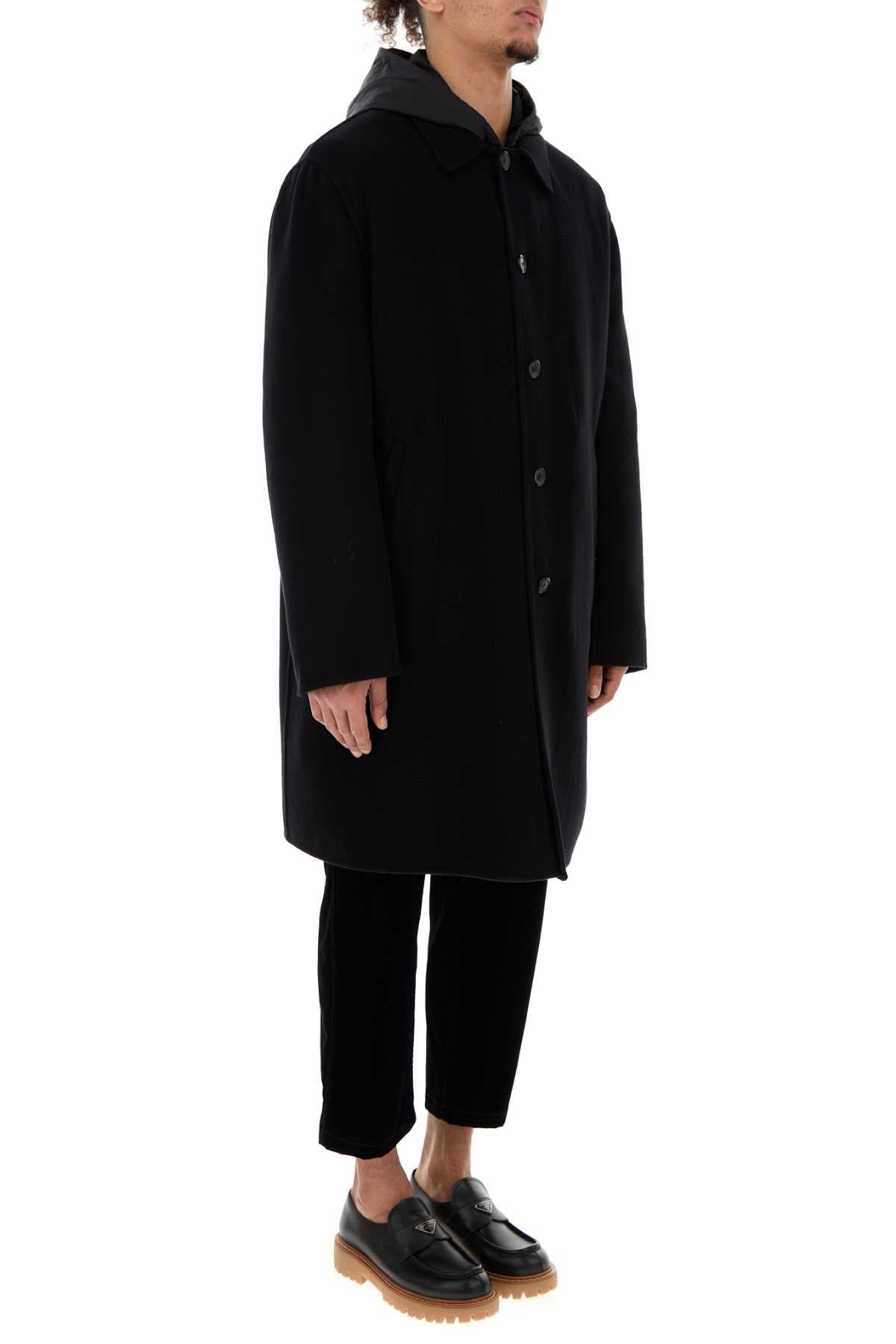 Prada Men Black Cashmere Coat PRADA