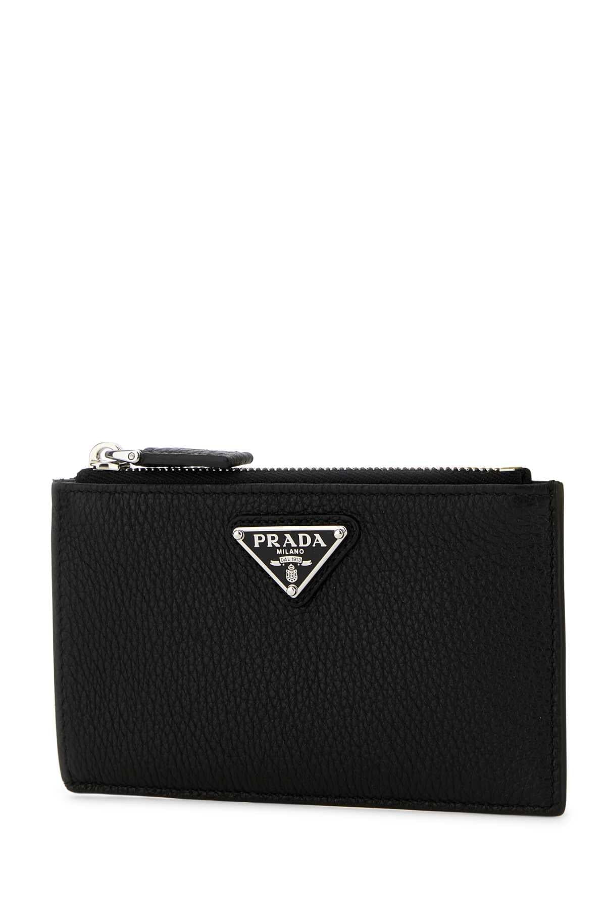 Prada Men Black Leather Card Holder PRADA