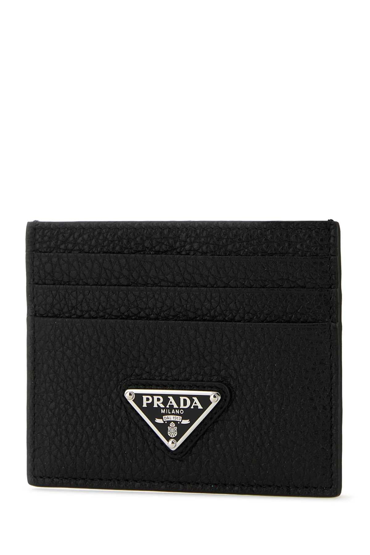 Prada Men Black Leather Card Holder PRADA