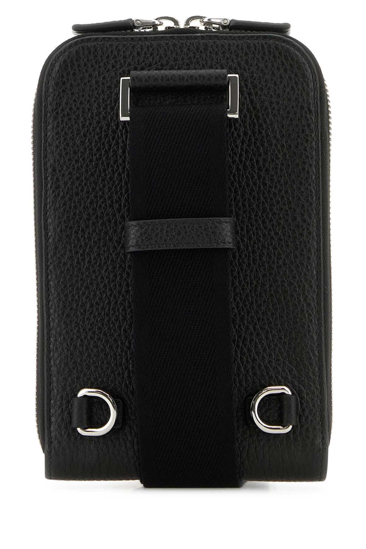 Prada Men Black Leather Phone Case PRADA