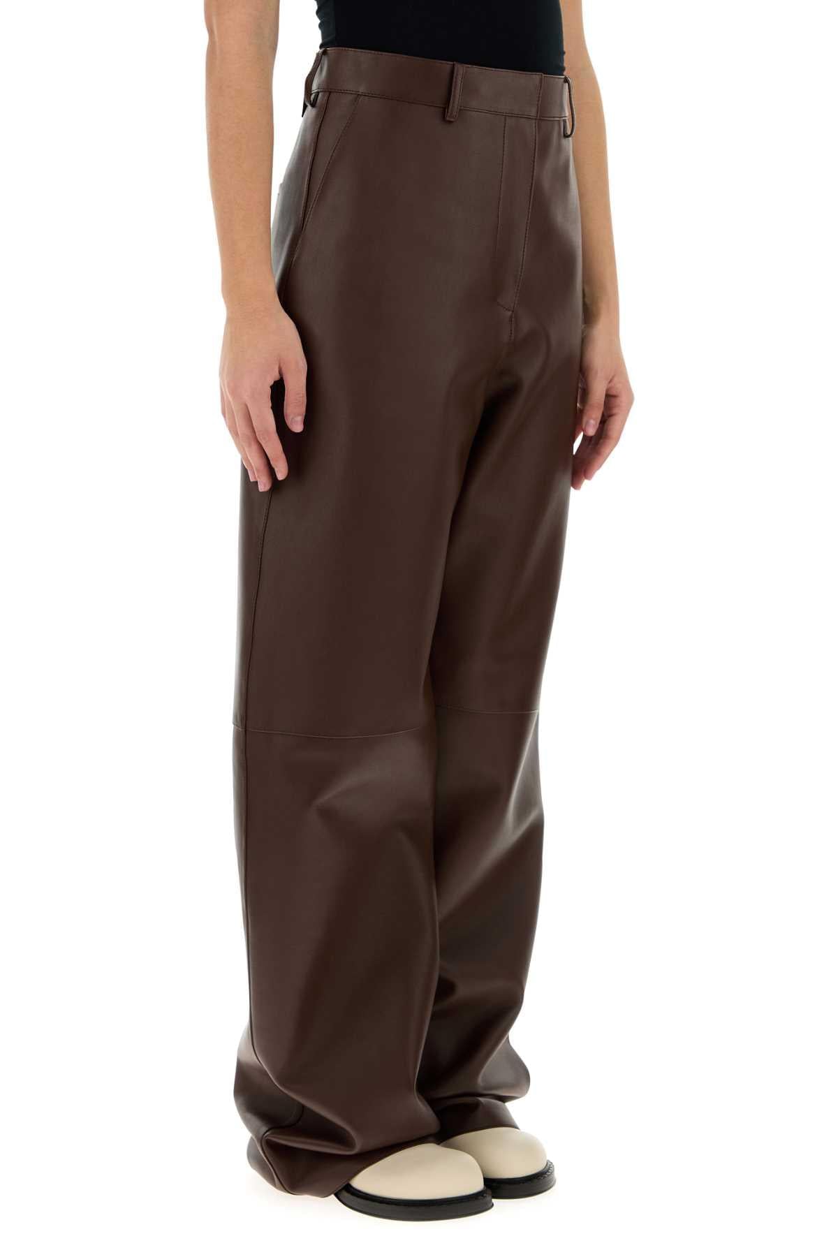 Loewe Women Chocolate Nappa Leather Pant LOEWE