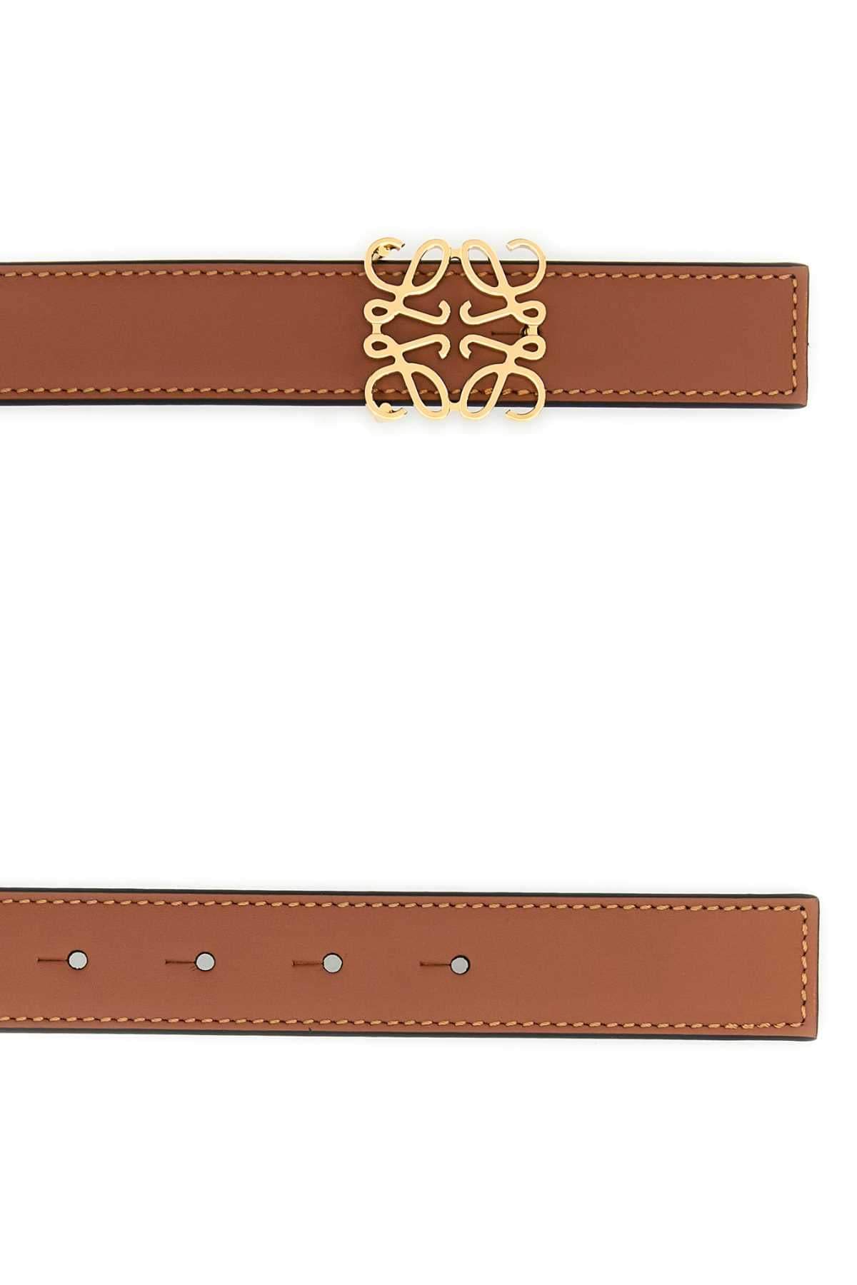 Loewe Women Caramel Leather Reversible Belt LOEWE
