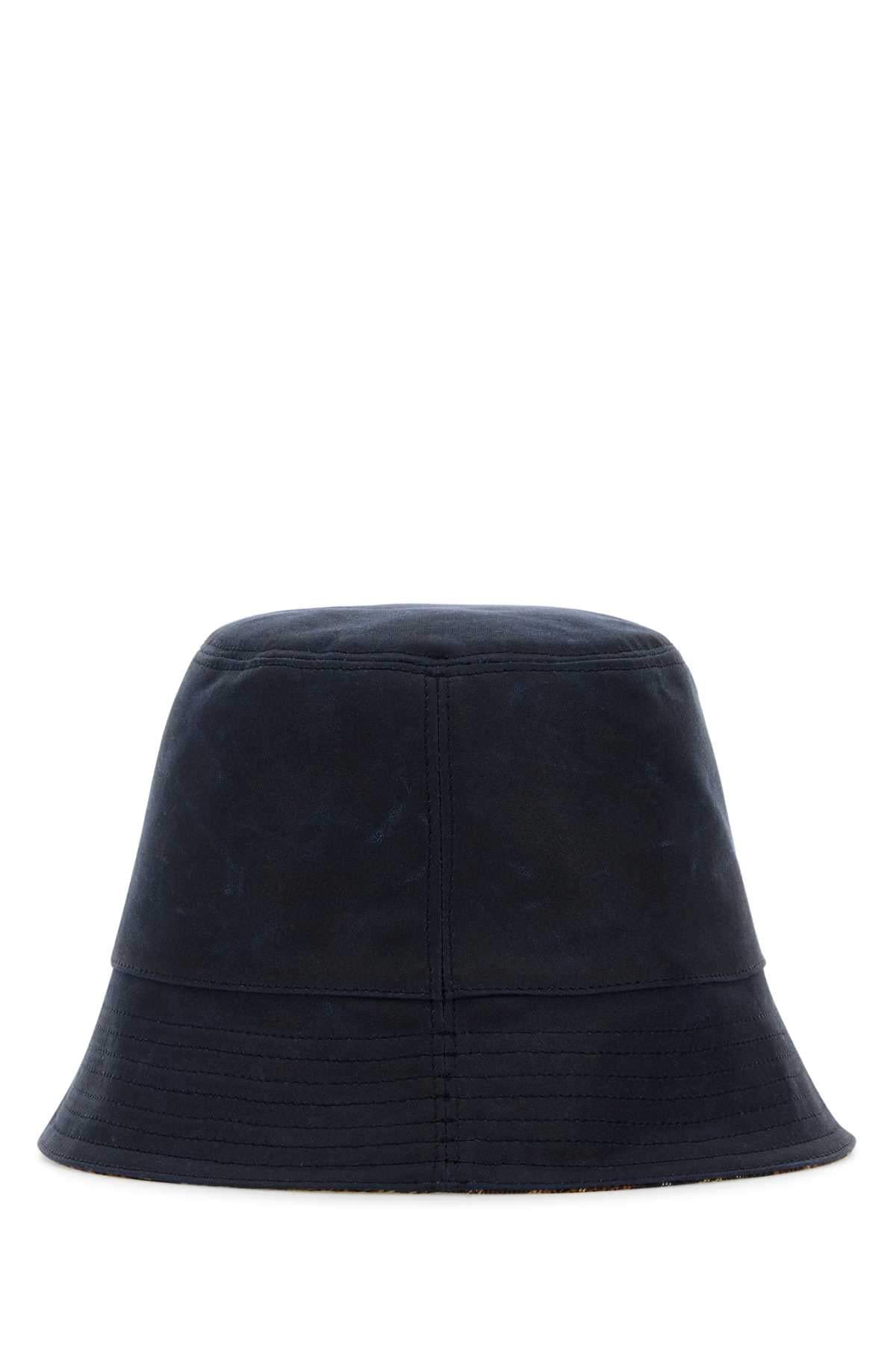 Loewe Men Navy Blue Canvas Reversibile Bucket Hat LOEWE