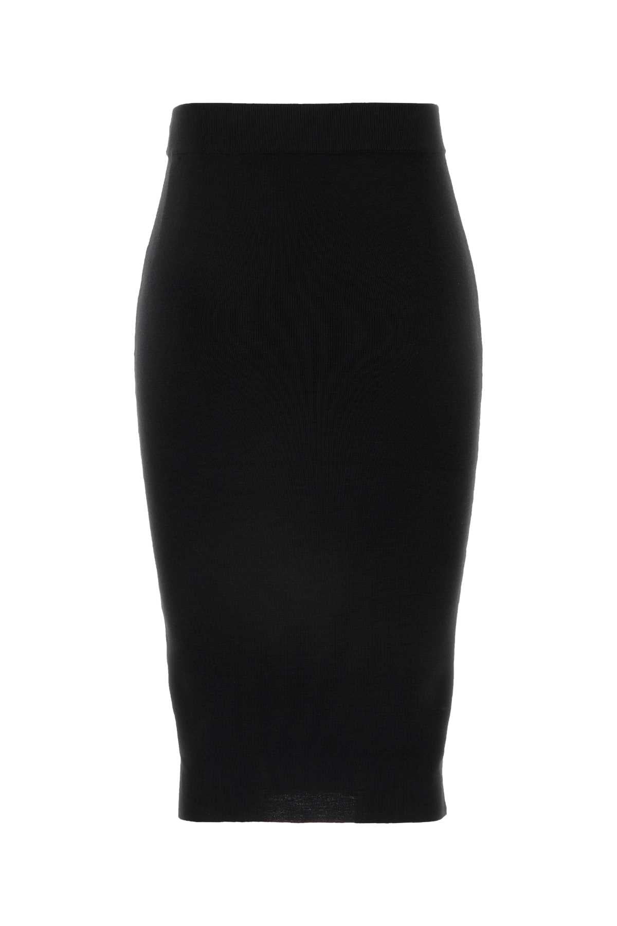 Saint Laurent Women Black Wool Skirt SAINT LAURENT