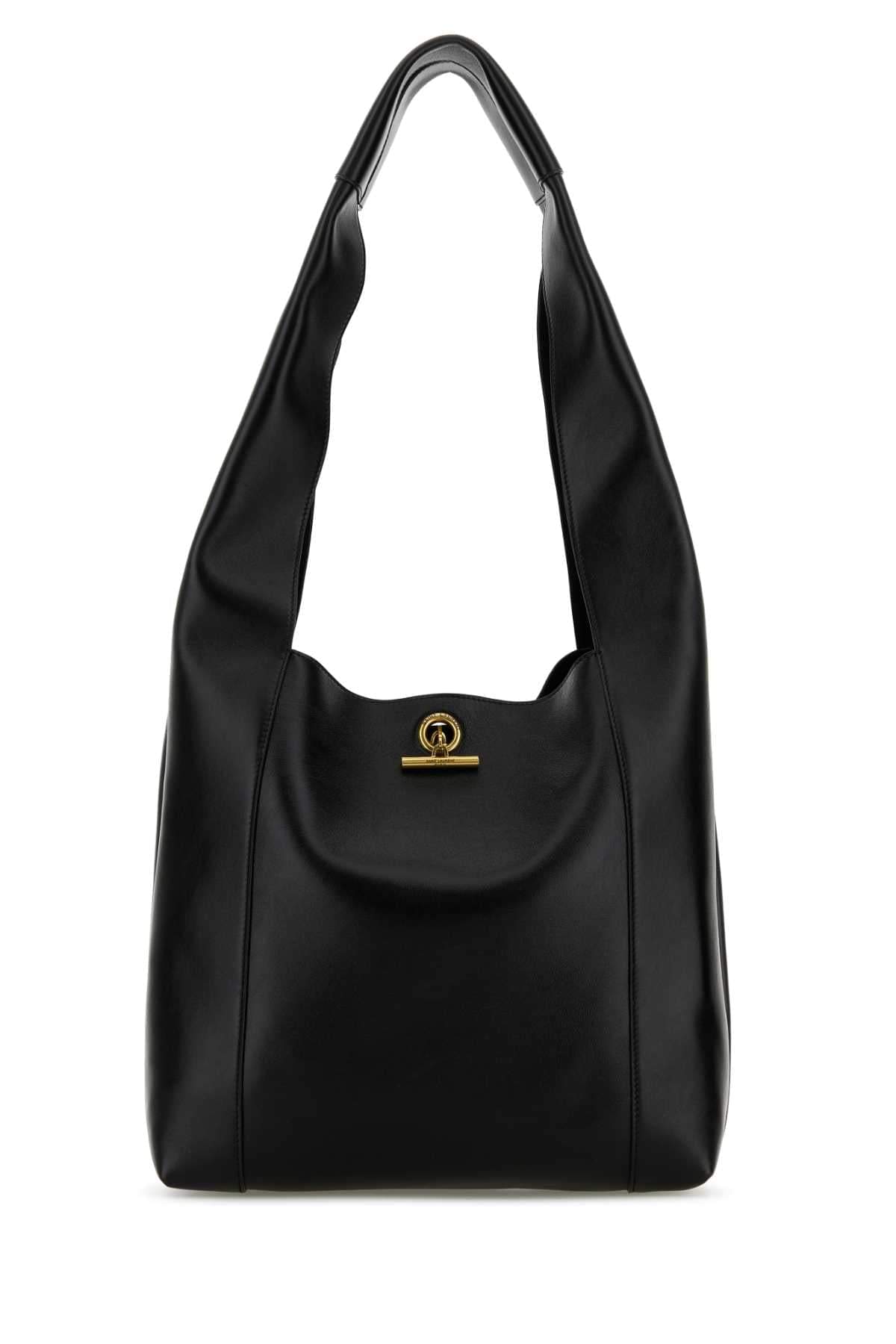 Saint Laurent Women Black Leather Tanger Shopping Bag SAINT LAURENT