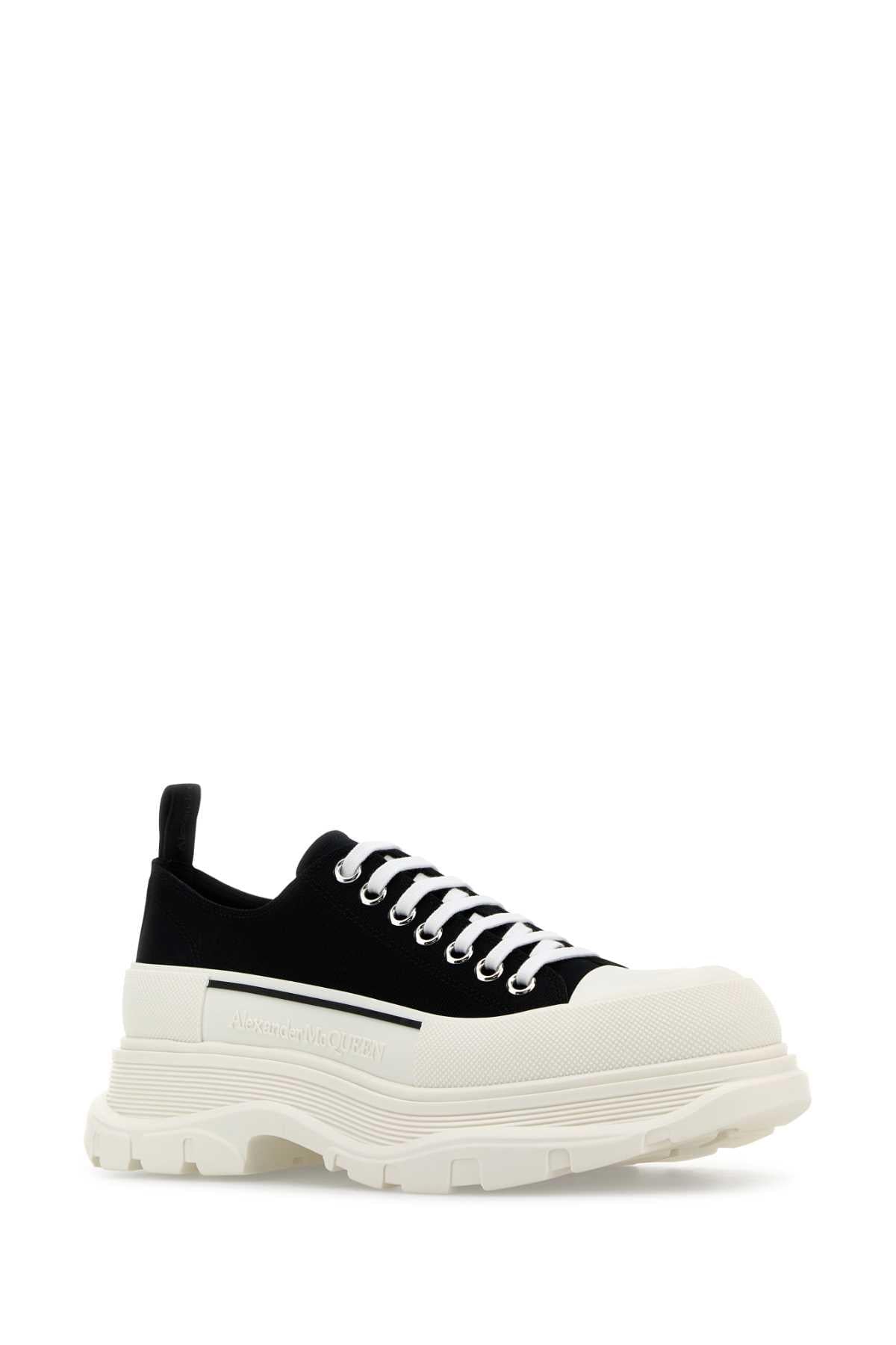 Alexander Mcqueen Men Black Canvas Tread Slick Sneakers ALEXANDER MCQUEEN