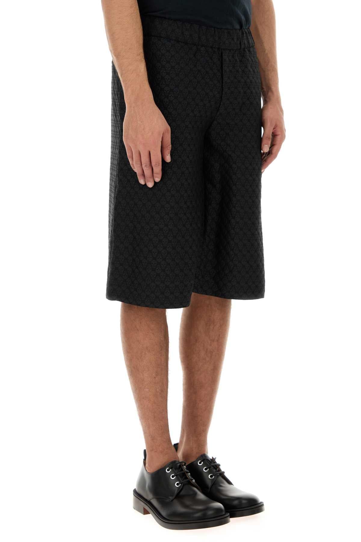 Alexander Mcqueen Men Black Viscose Blend Bermuda Shorts ALEXANDER MCQUEEN