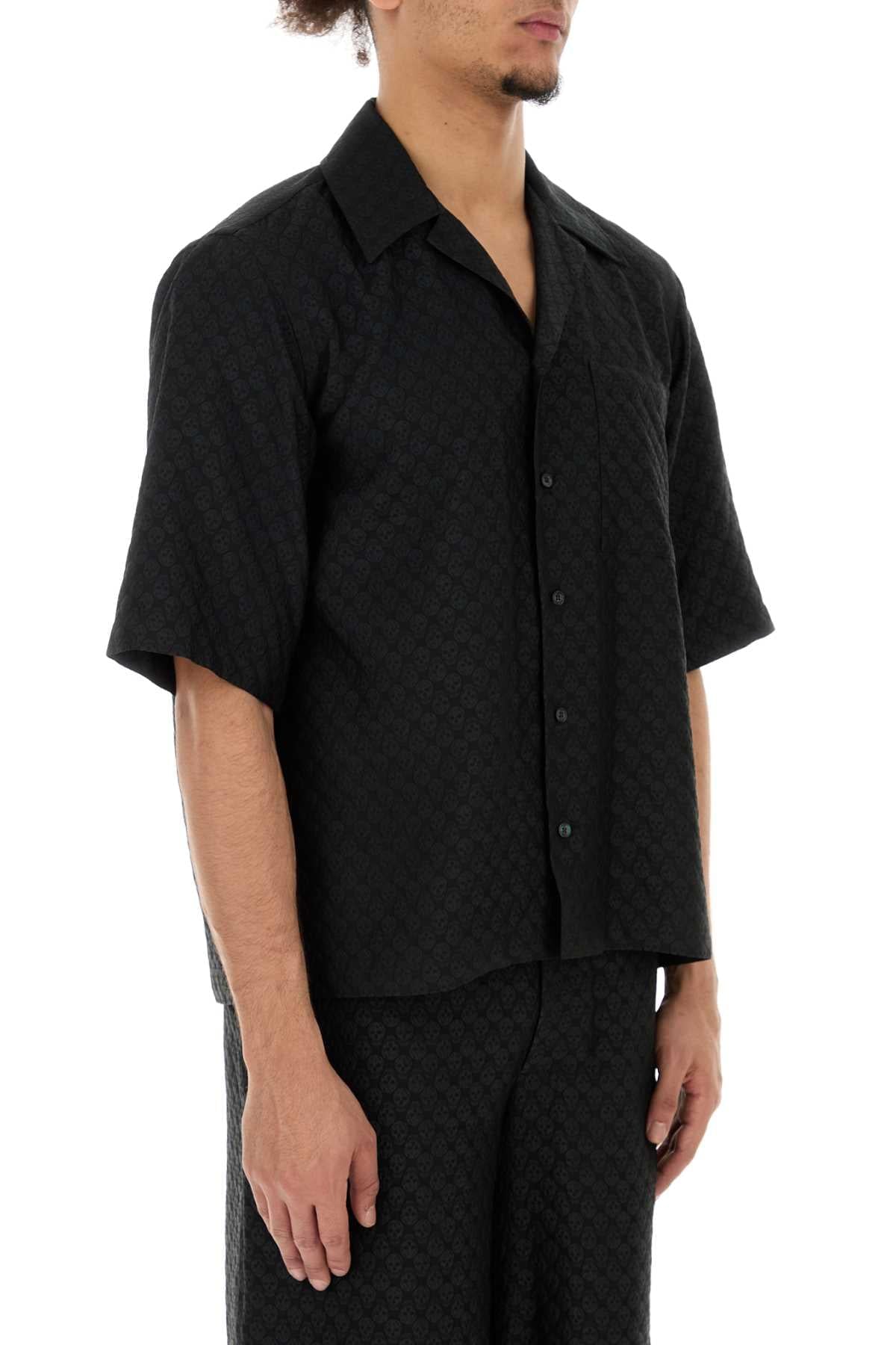 Alexander Mcqueen Men Black Viscose Blend Shirt ALEXANDER MCQUEEN