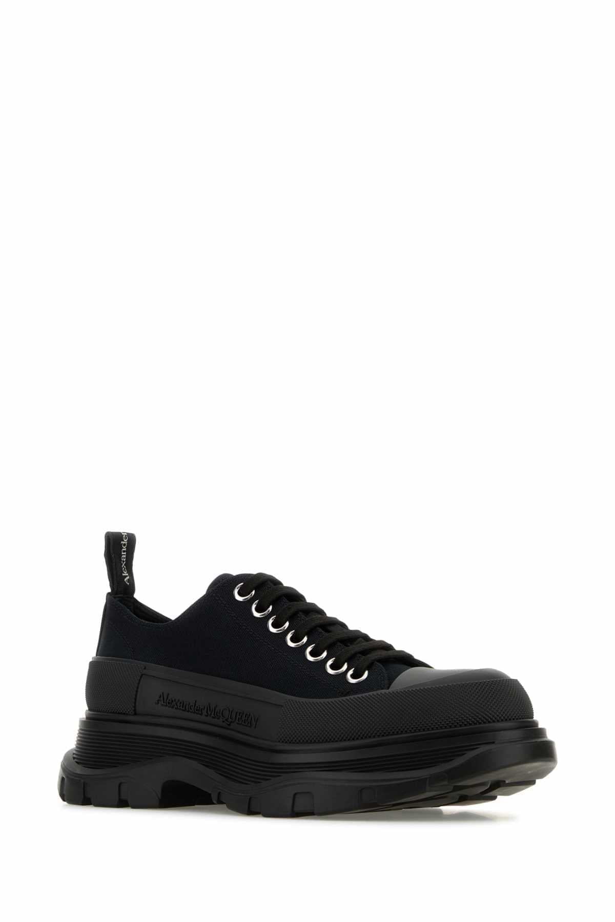 Alexander Mcqueen Women Black Canvas Tread Slick Sneakers ALEXANDER MCQUEEN