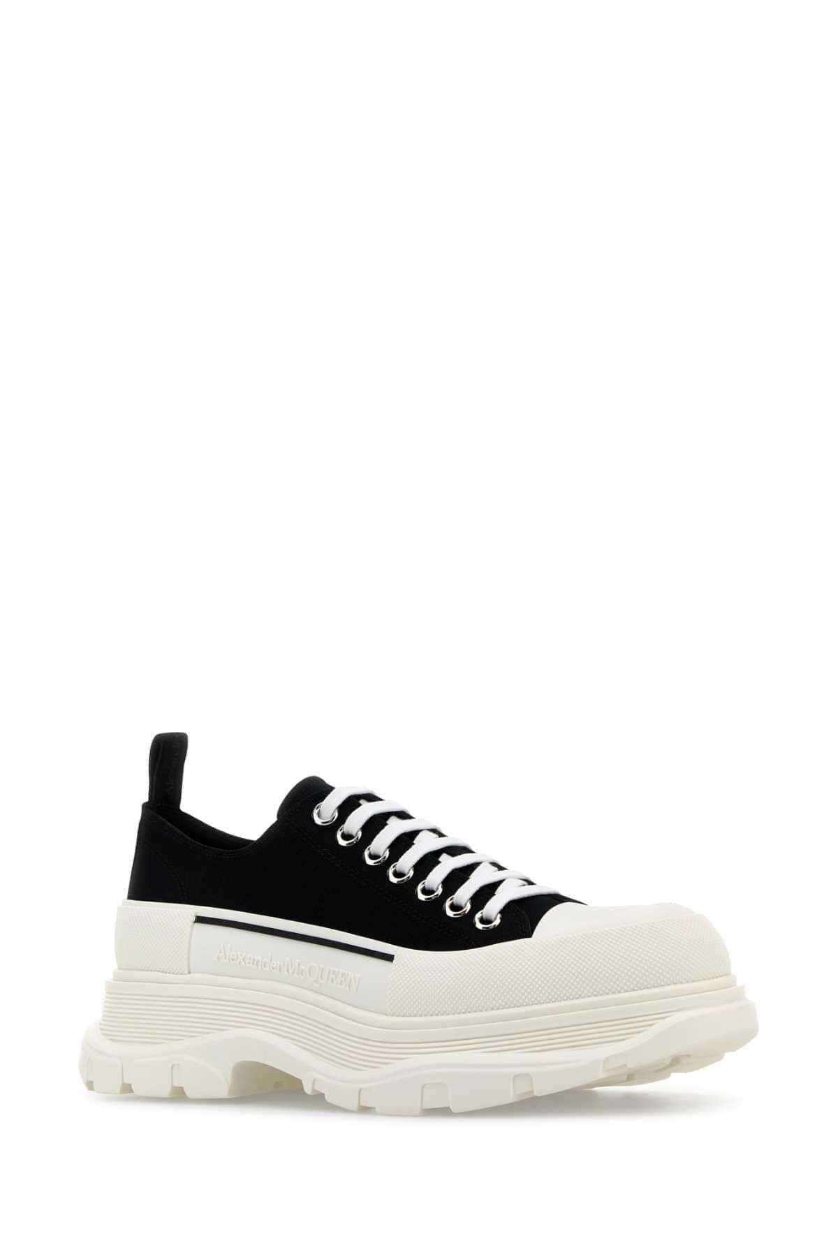 Alexander Mcqueen Women Black Canvas Tread Slick Sneakers ALEXANDER MCQUEEN