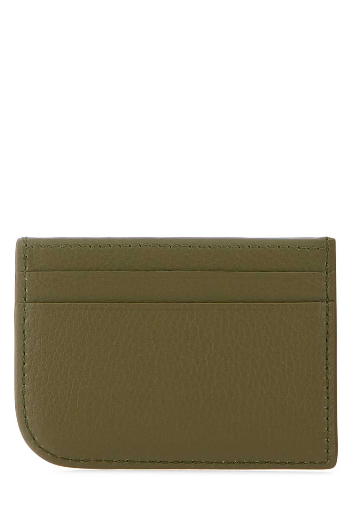 Alexander Mcqueen Men Army Green Leather Card Holder ALEXANDER MCQUEEN