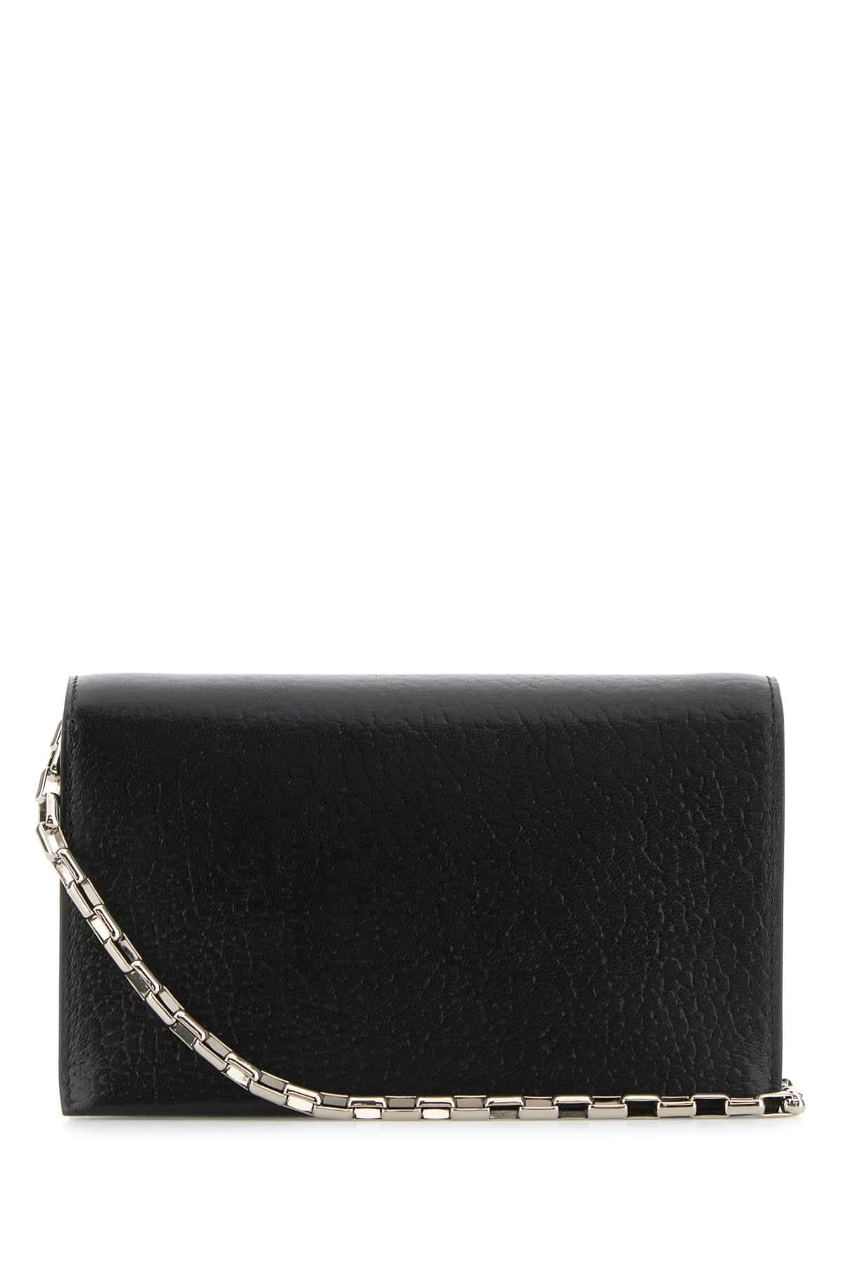 Alexander Mcqueen Women Black Leather Mini Cross-Bar Clutch ALEXANDER MCQUEEN
