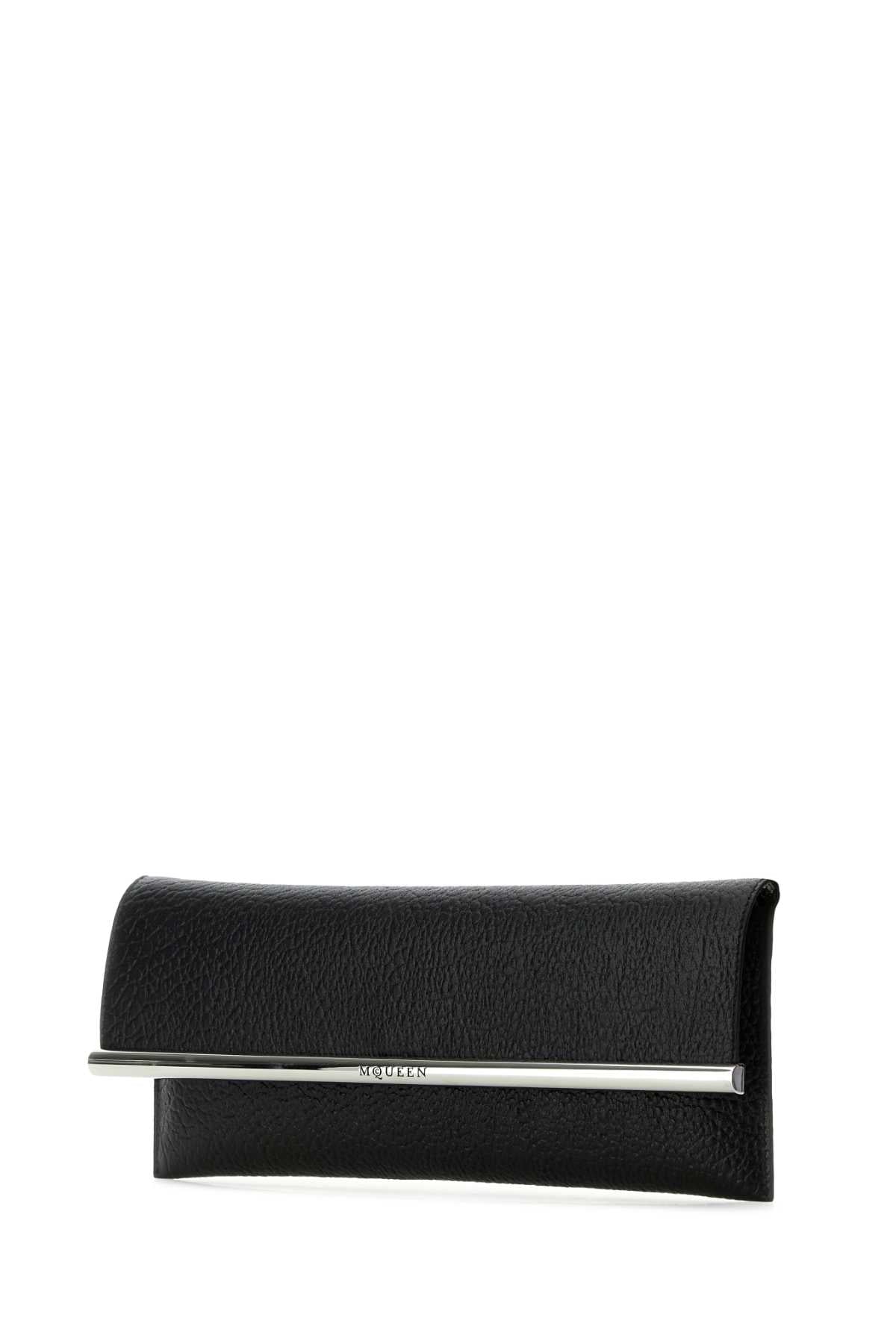 Alexander Mcqueen Women Black Leather Cross B-Long Clutch ALEXANDER MCQUEEN