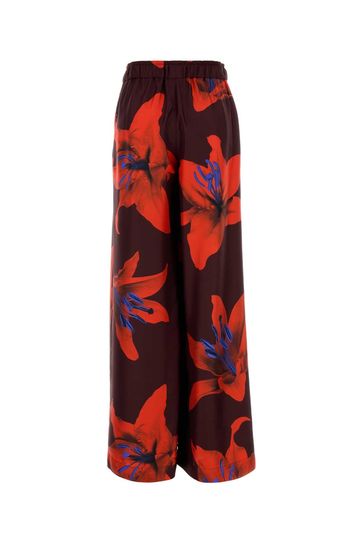 Alexander Mcqueen Women Printed Satin Wide-Leg Pant ALEXANDER MCQUEEN