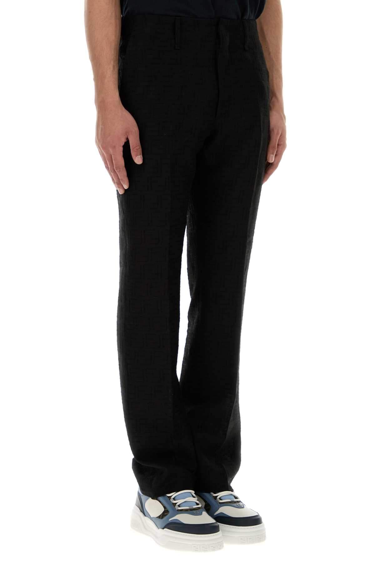 Fendi Men Black Linen Blend Pant FENDI