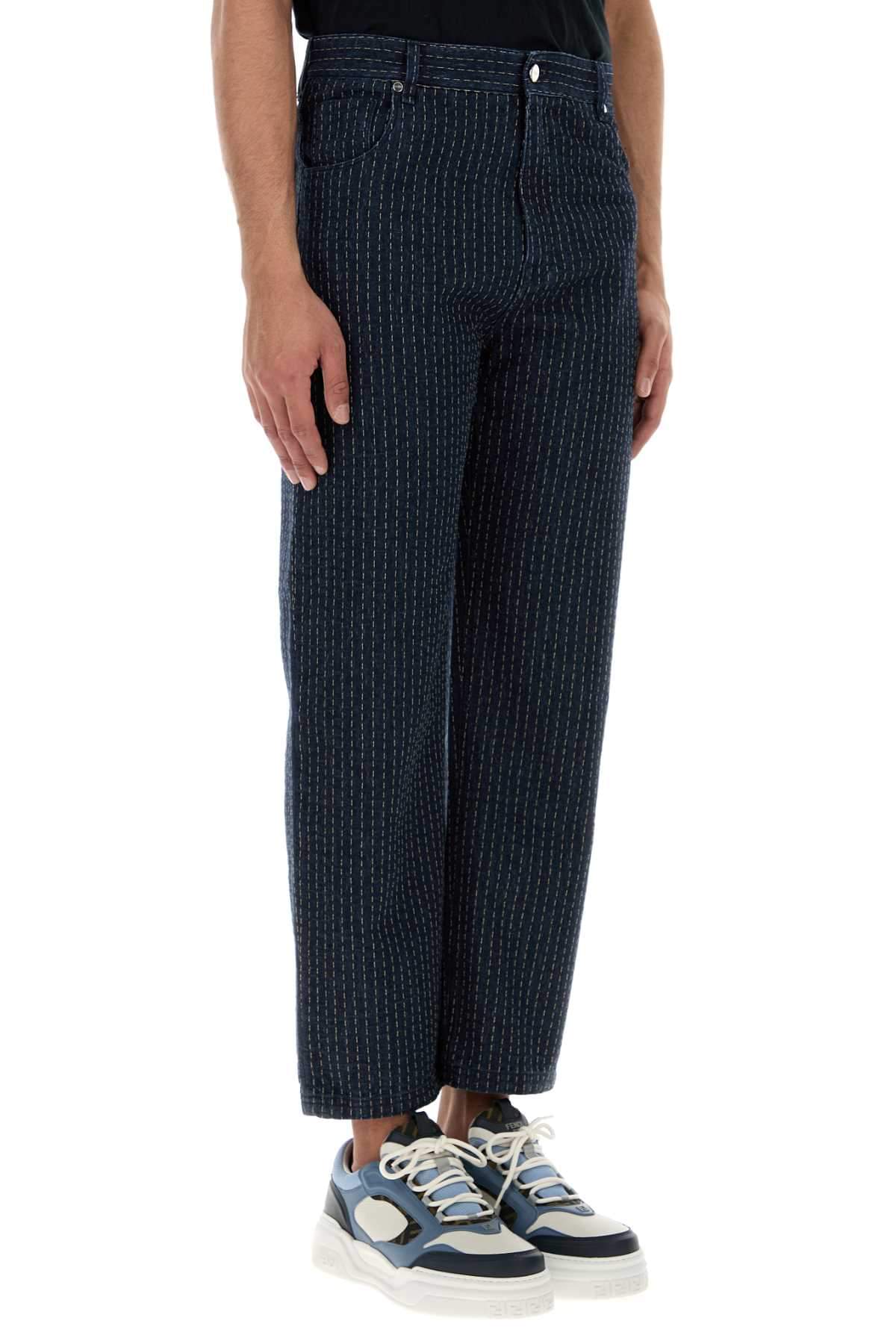 Fendi Men Embroidered Stretch Denim Jeans FENDI