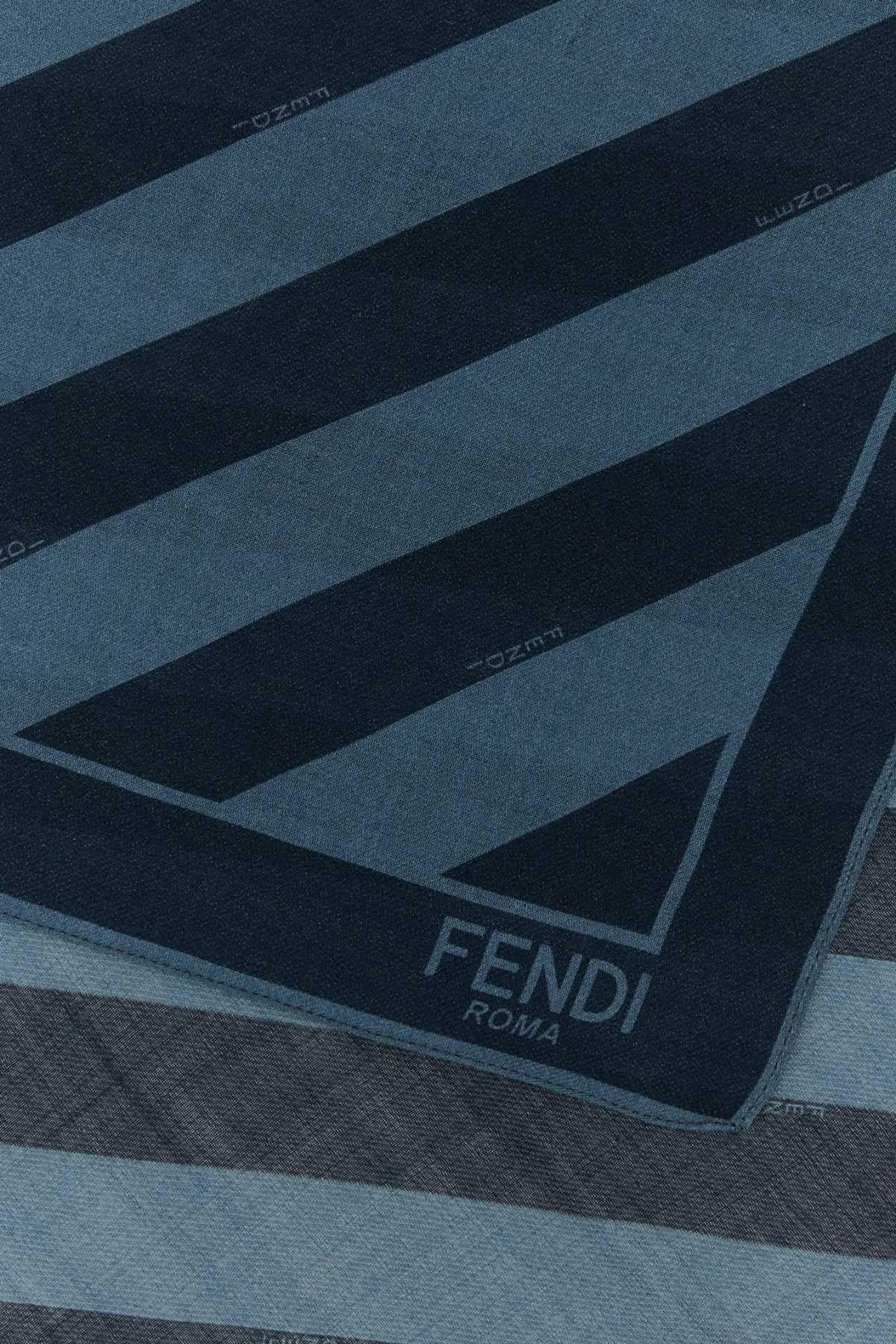 Fendi Men Embroidered Wool And Linen Scarf FENDI