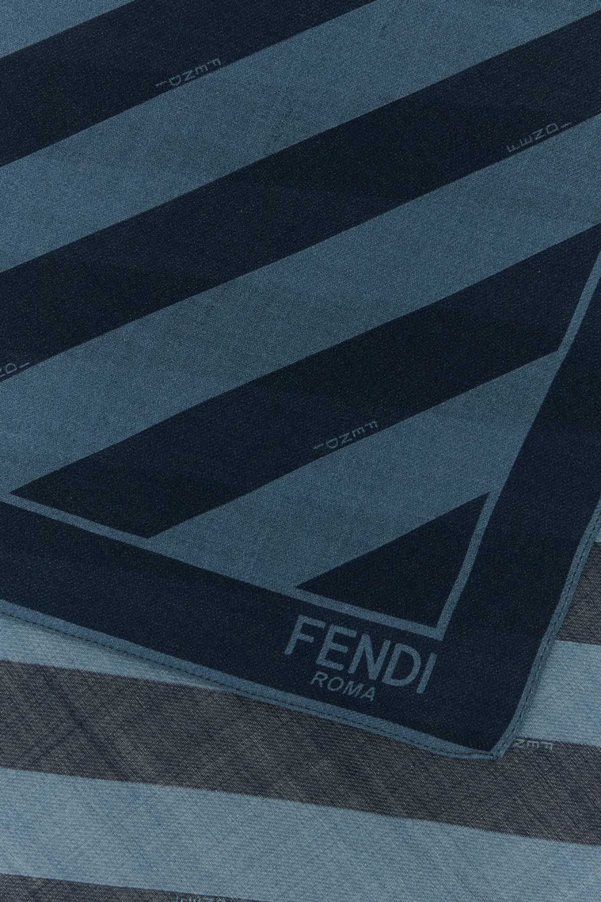 Fendi Men Embroidered Wool And Linen Scarf FENDI