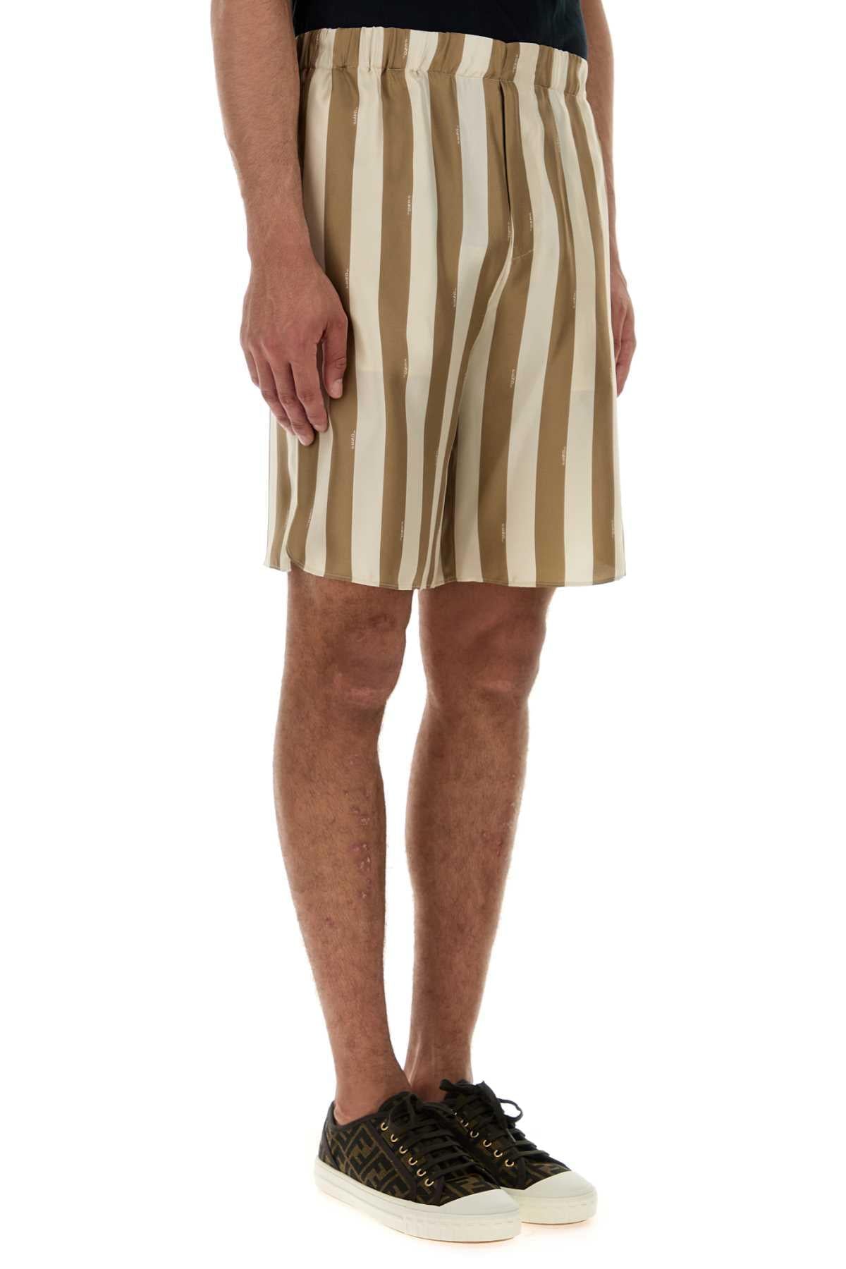 Fendi Men Printed Silk Bermuda Shorts FENDI