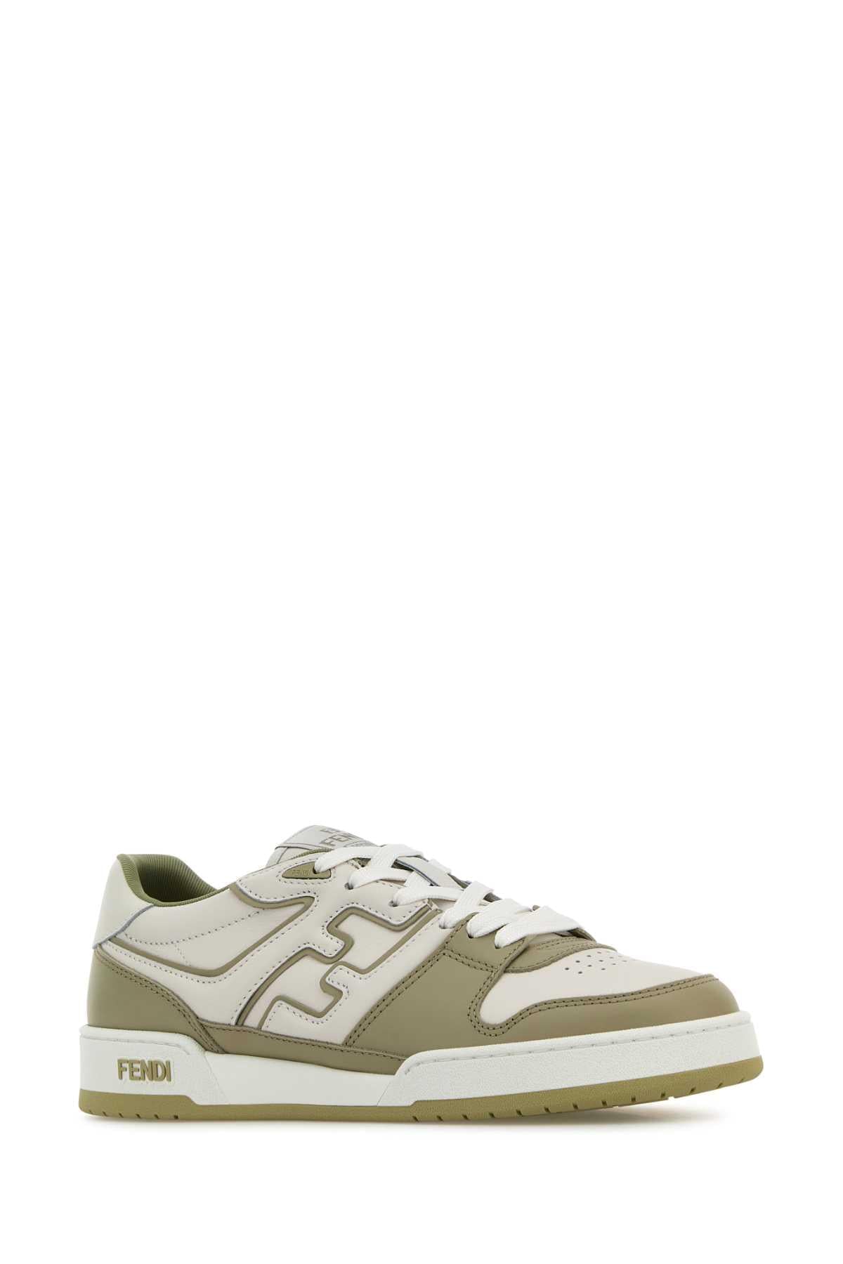 Fendi Men Two-Tone Leather Fendi Match Sneakers FENDI