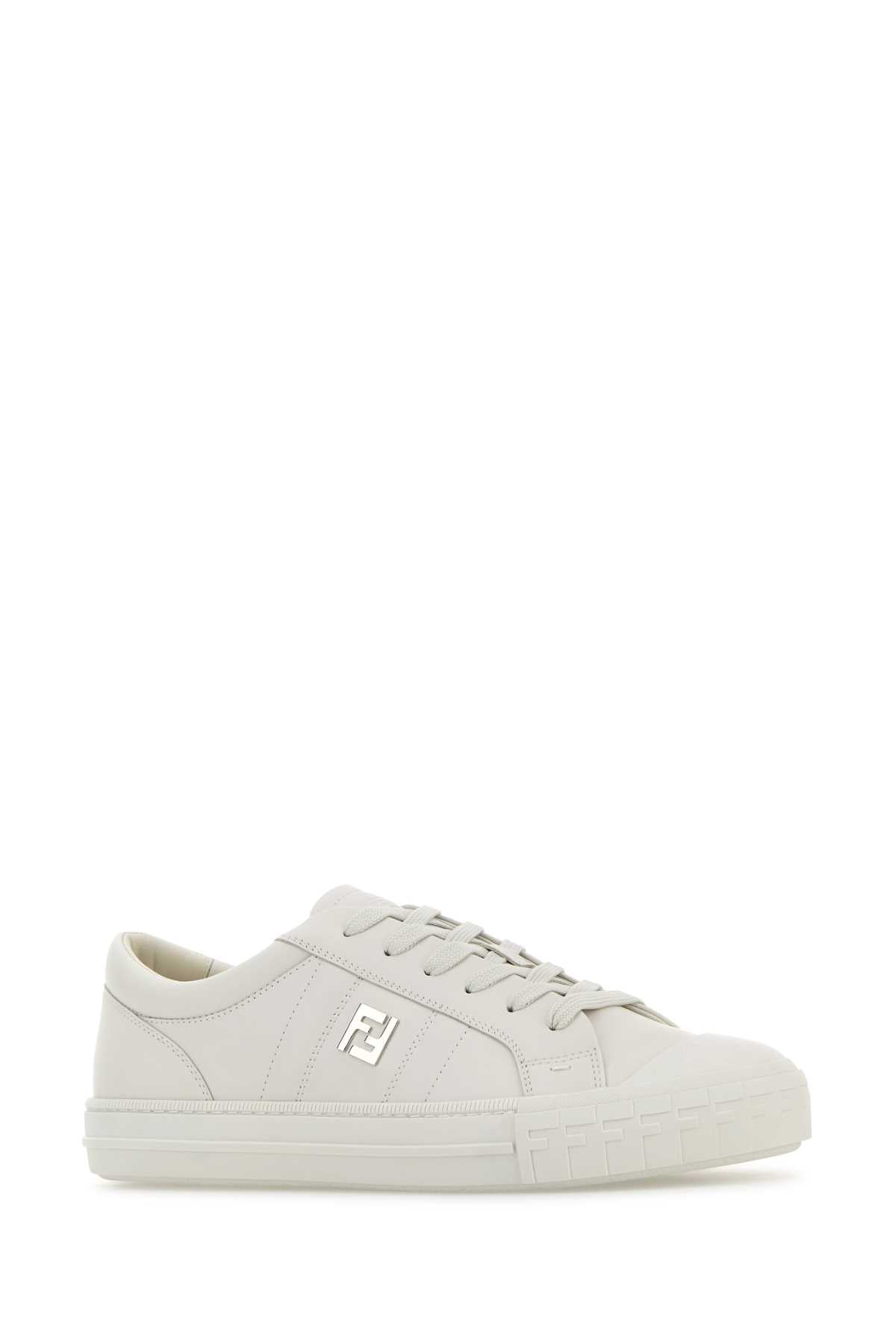 Fendi Men White Leather Domino Sneakers FENDI