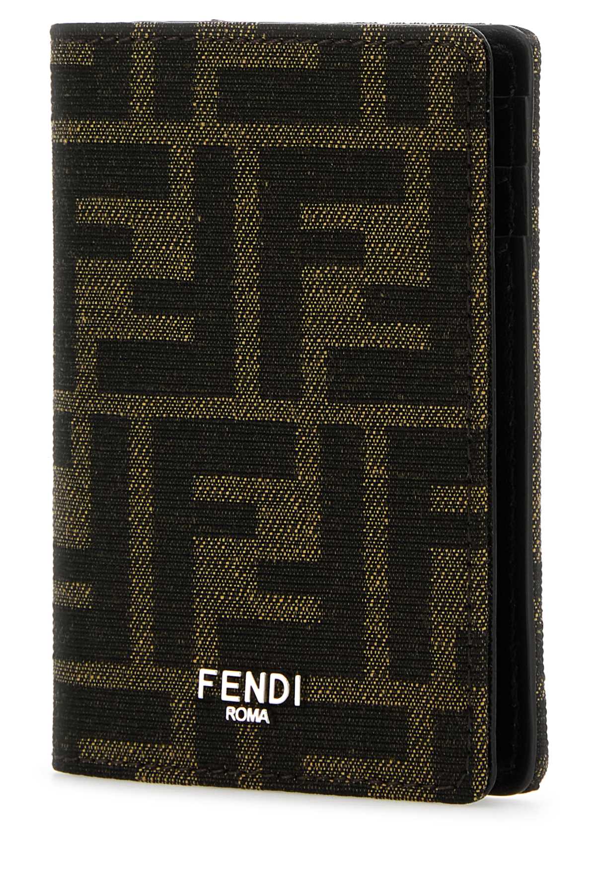 Fendi Men Embroidered Fabric Card Holder FENDI