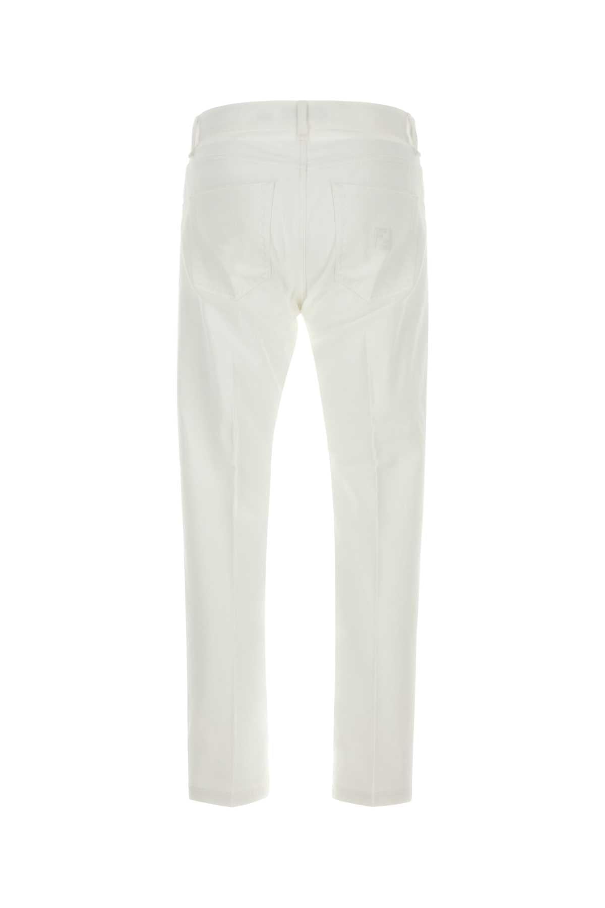Fendi Men Jeans In Denim Bianco FENDI