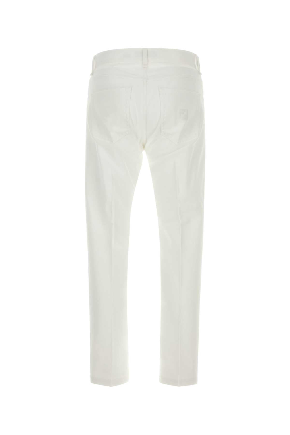 Fendi Men Jeans In Denim Bianco FENDI