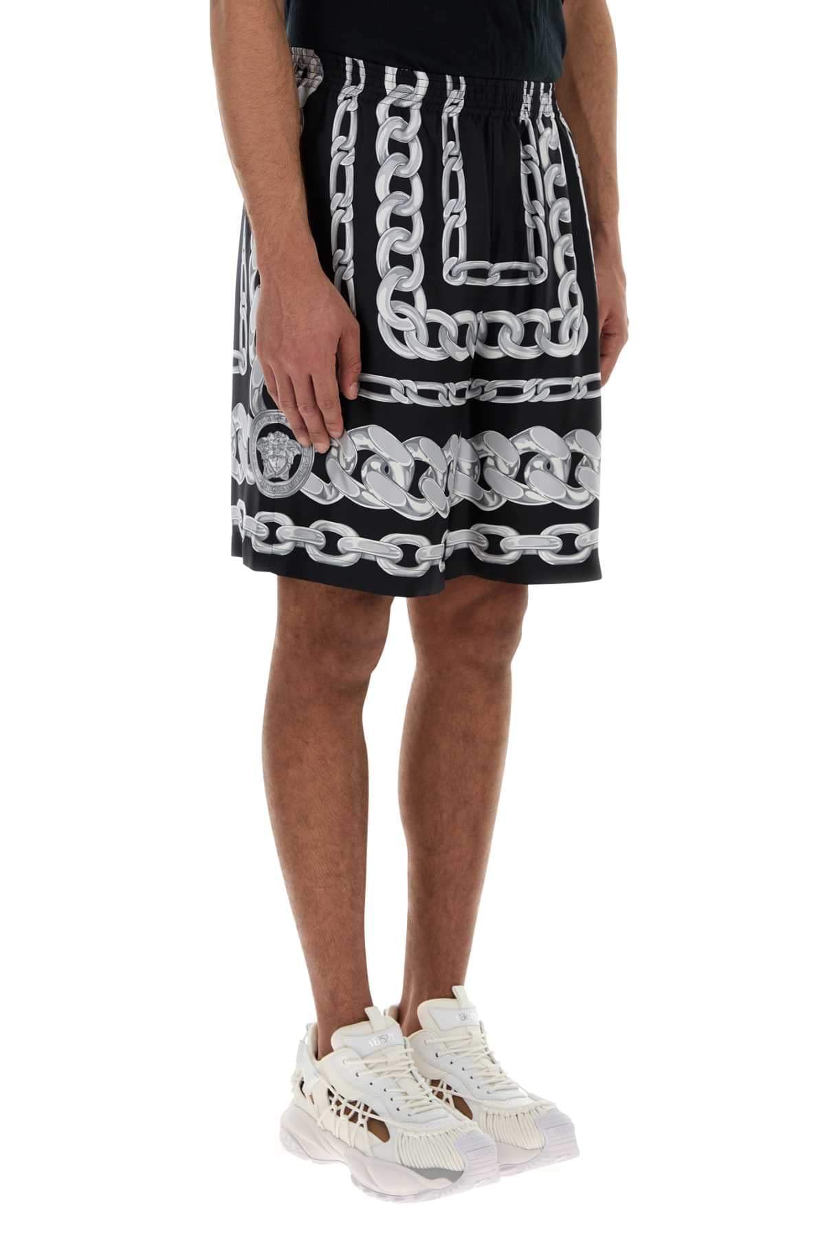 Versace Men Printed Silk Bermuda Shorts VERSACE