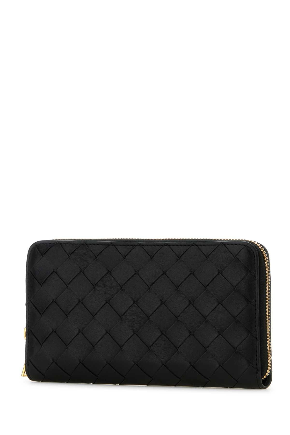 Bottega Veneta Women Black Leather Intrecciato Wallet BOTTEGA VENETA