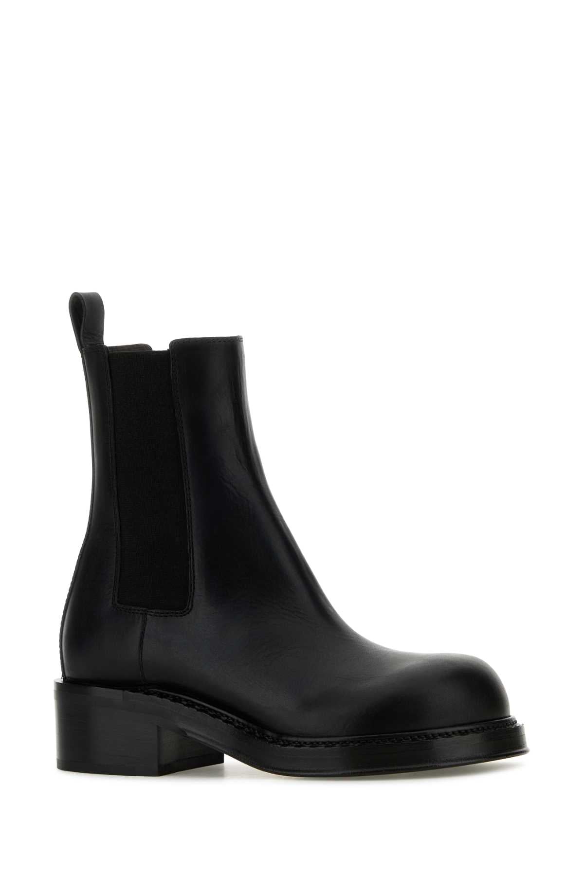 Bottega Veneta Women Black Leather Cliff Ankle Boots BOTTEGA VENETA