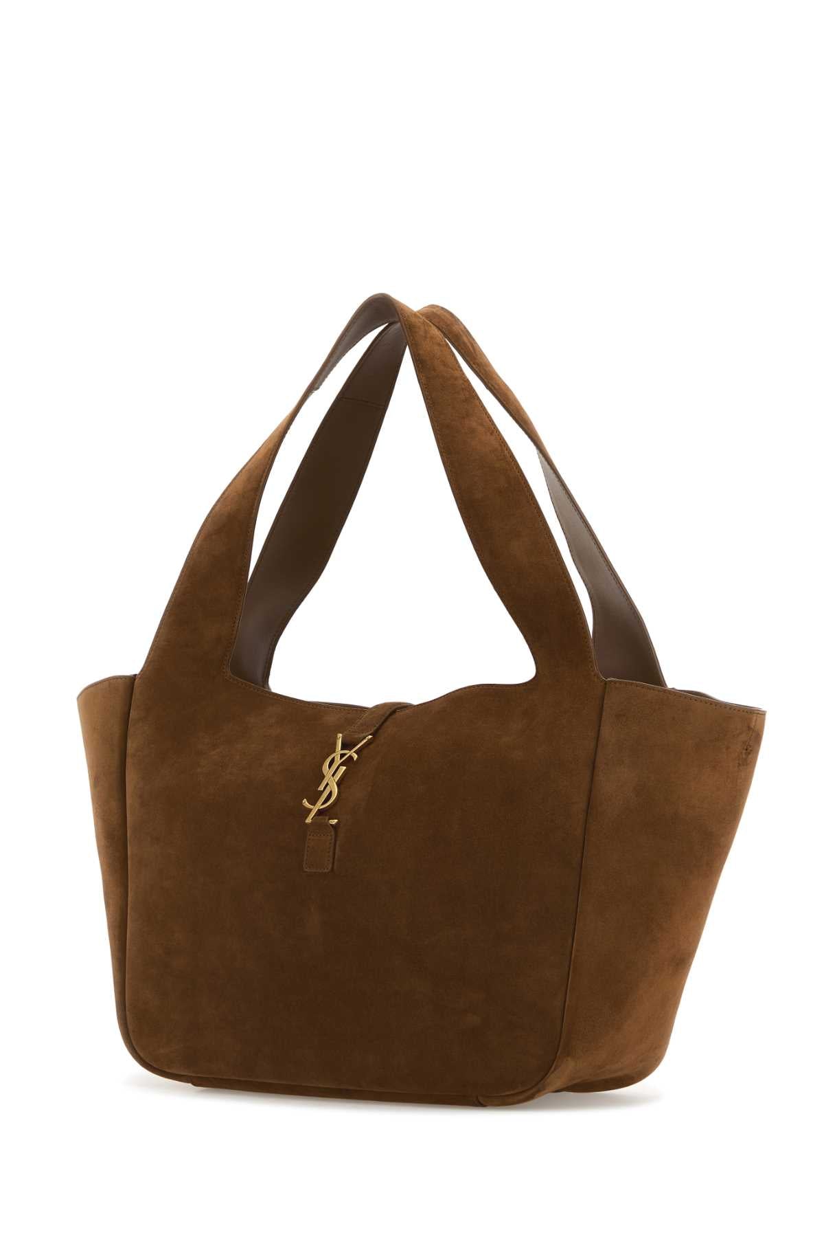Saint Laurent Women Caramel Suede Leather Le 5 Ã 7 Bea Shoppong Bag SAINT LAURENT