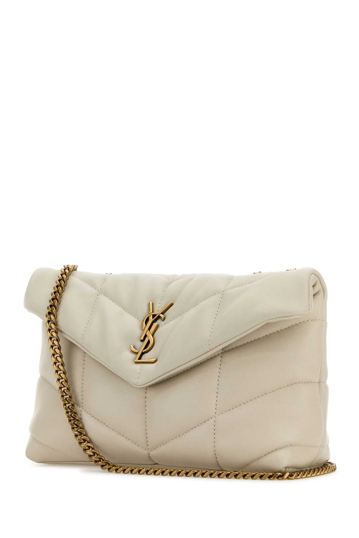 Saint Laurent Women Ivory Nappa Leather Puffer Toy Crossbody Bag SAINT LAURENT