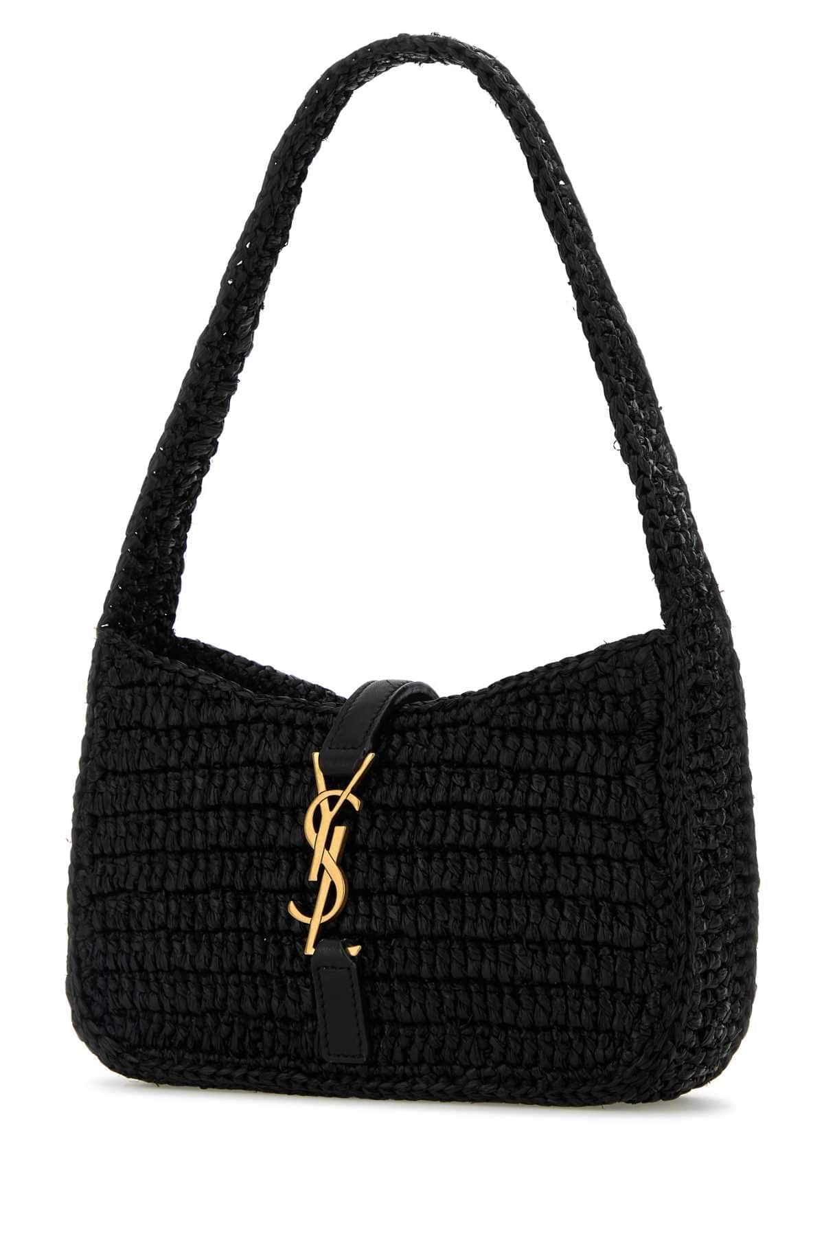 Saint Laurent Women Black Raffia Mini Le 5 Ã 7 Handbag SAINT LAURENT
