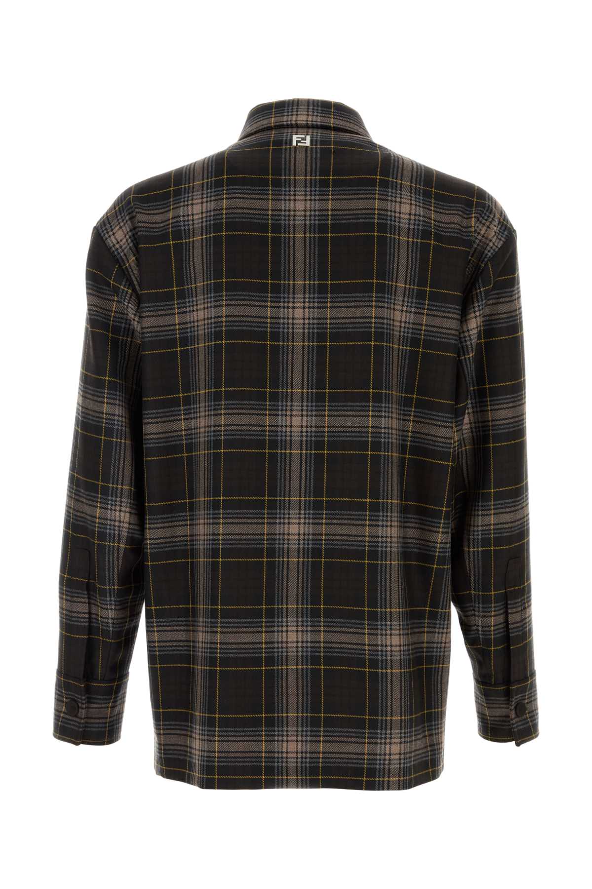 Fendi Men Embroidered Wool Shirt FENDI