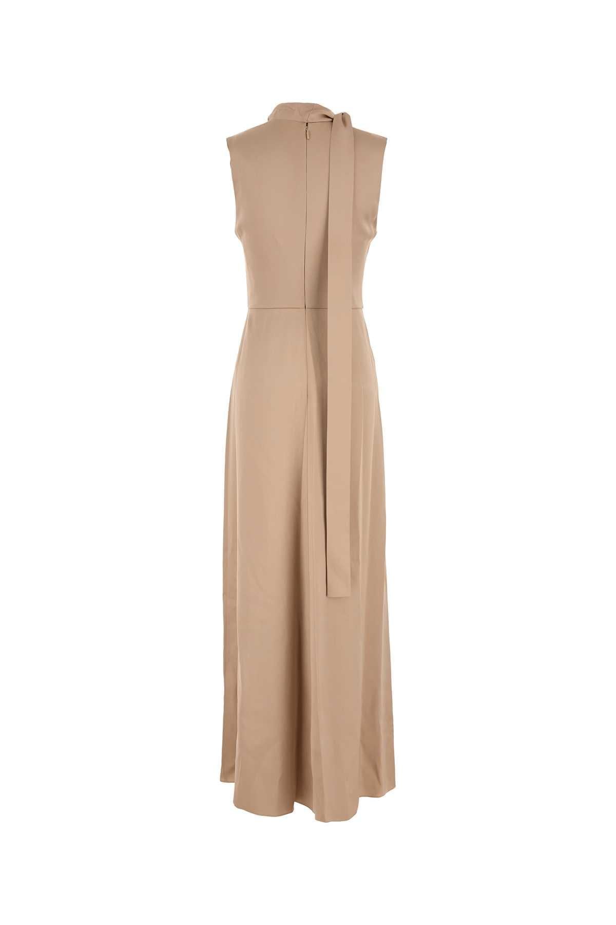 Fendi Women Beige Satin Long Dress FENDI