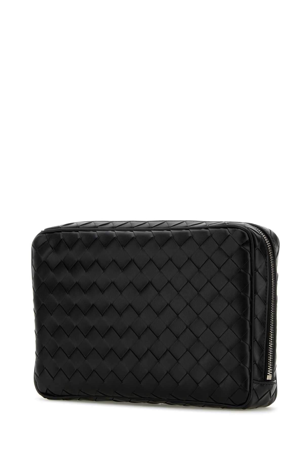 Bottega Veneta Men Black Leather Large Intrecciato Beauty Case BOTTEGA VENETA