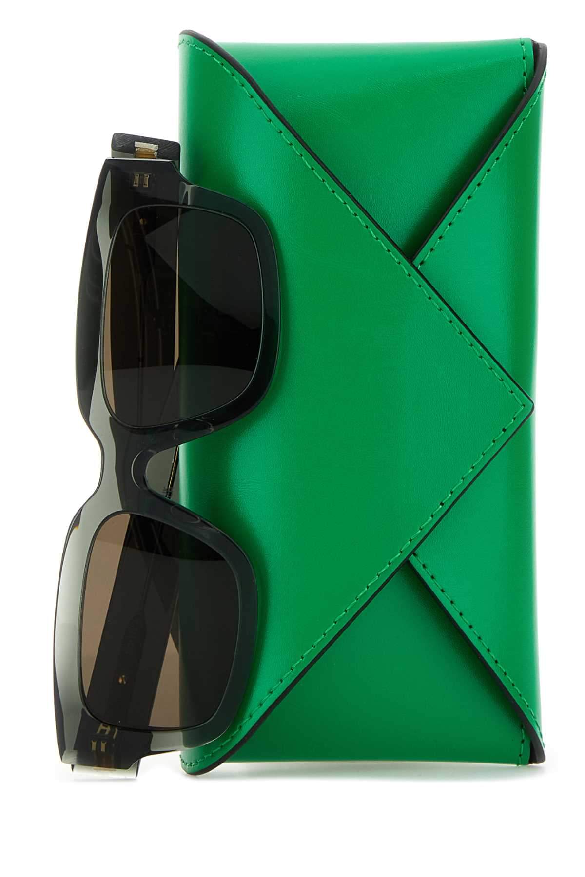 Bottega Veneta Women Dark Green Acetate Ultrathin Sunglasses BOTTEGA VENETA