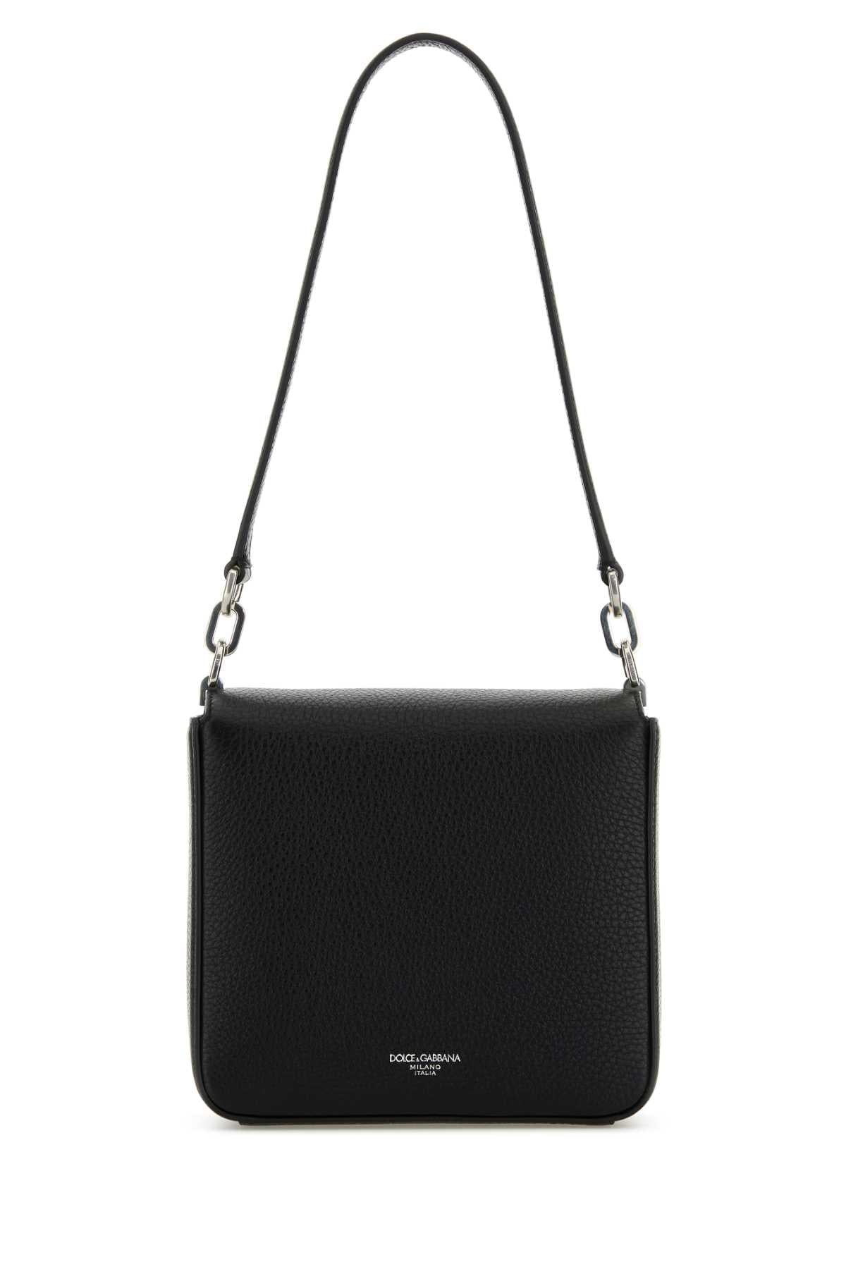 Dolce & Gabbana Men Black Leather Marlene Shoulder Bag DOLCE & GABBANA