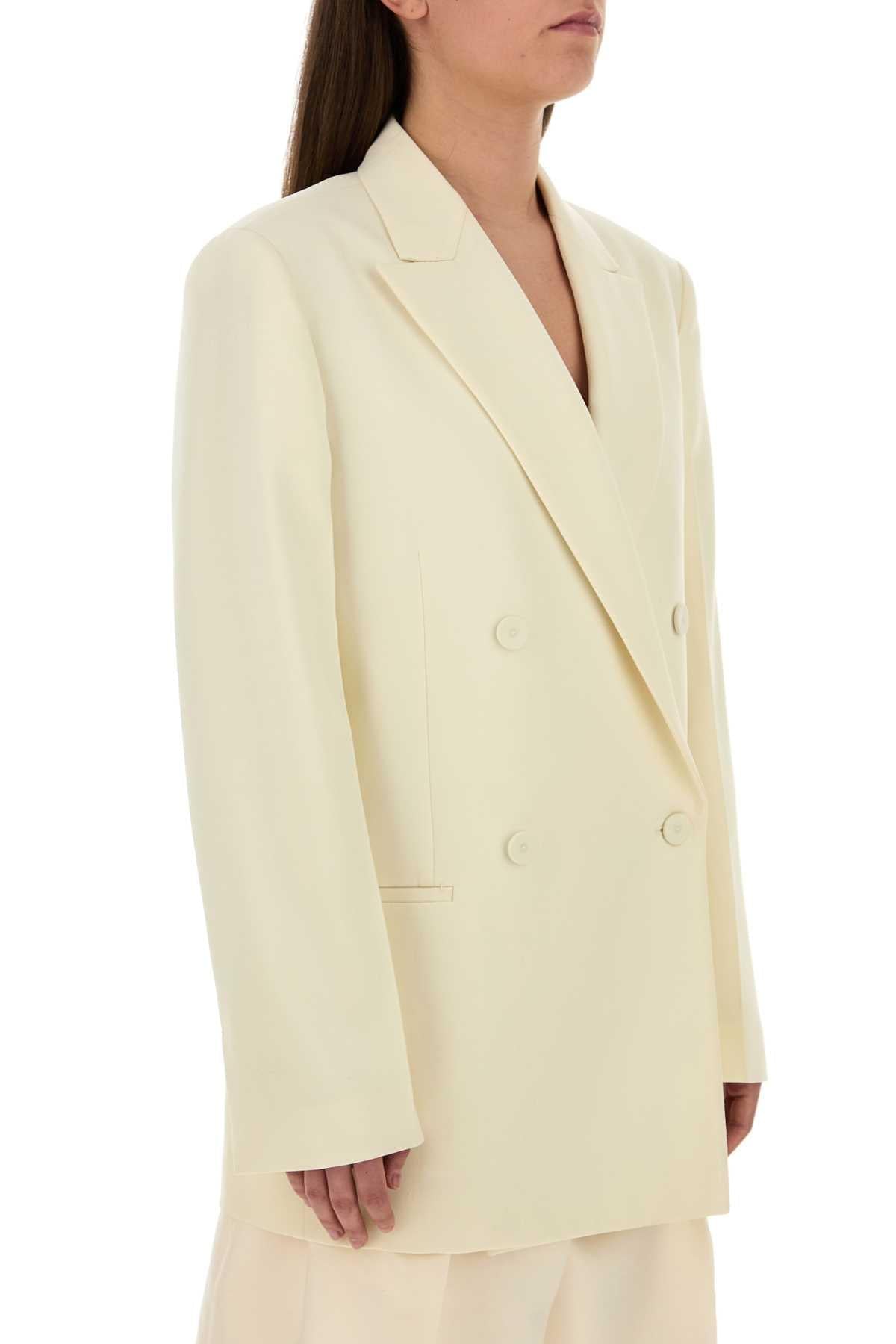 Jil Sander Women Cream Wool Blazer JIL SANDER