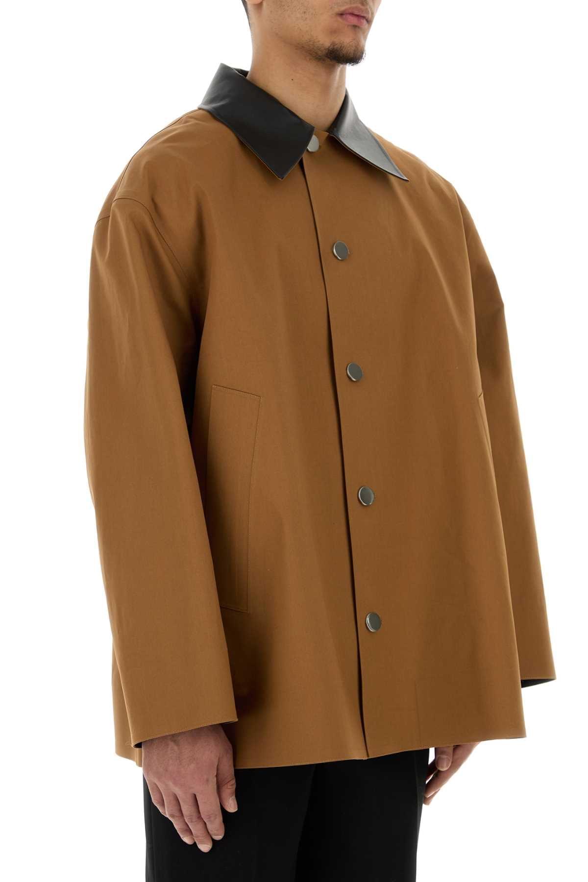 Jil Sander Men Caramel Cotton Trench Coat JIL SANDER