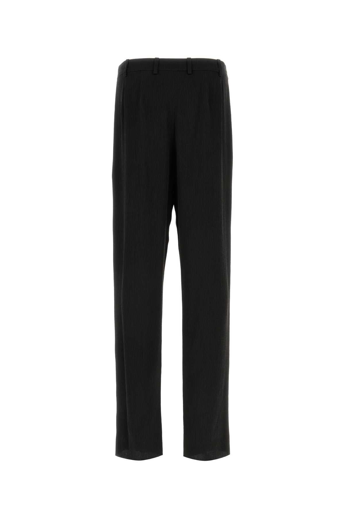 Saint Laurent Men Black Crepe Wide-Leg Pant SAINT LAURENT